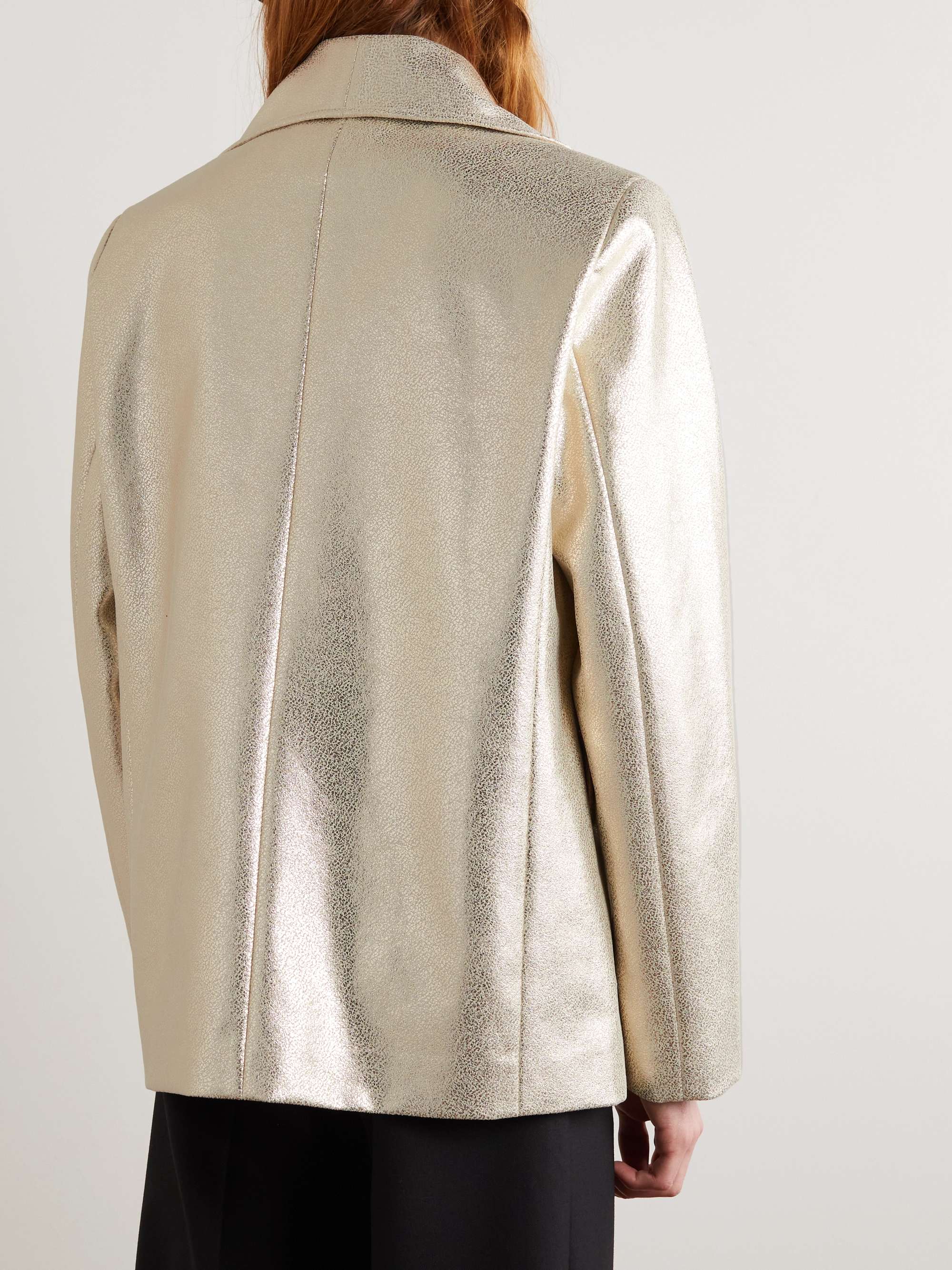 SÉFR Peace Faux Leather Blazer