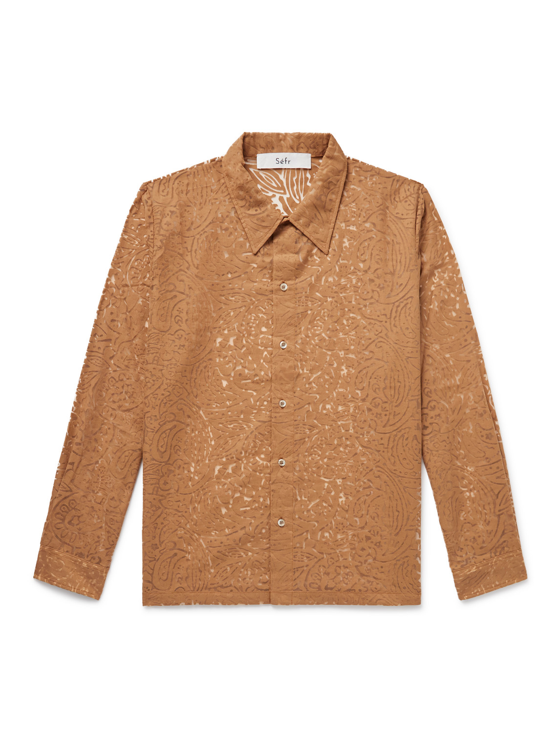 Séfr - Maui Devoré Cotton-Blend Shirt - Men - Brown - L