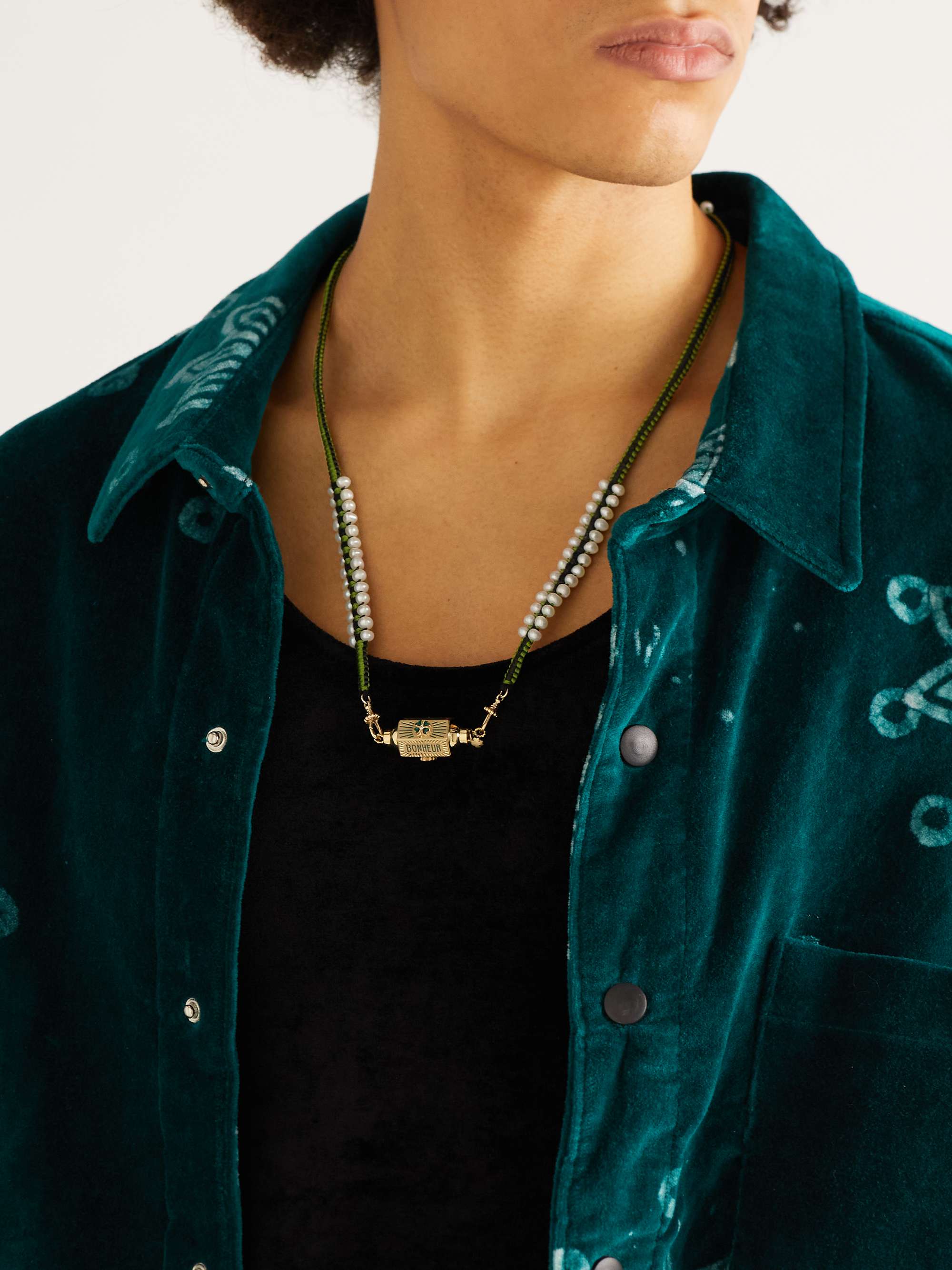 MARIE LICHTENBERG Coco Gold, Pearl and Diamond Locket Necklace