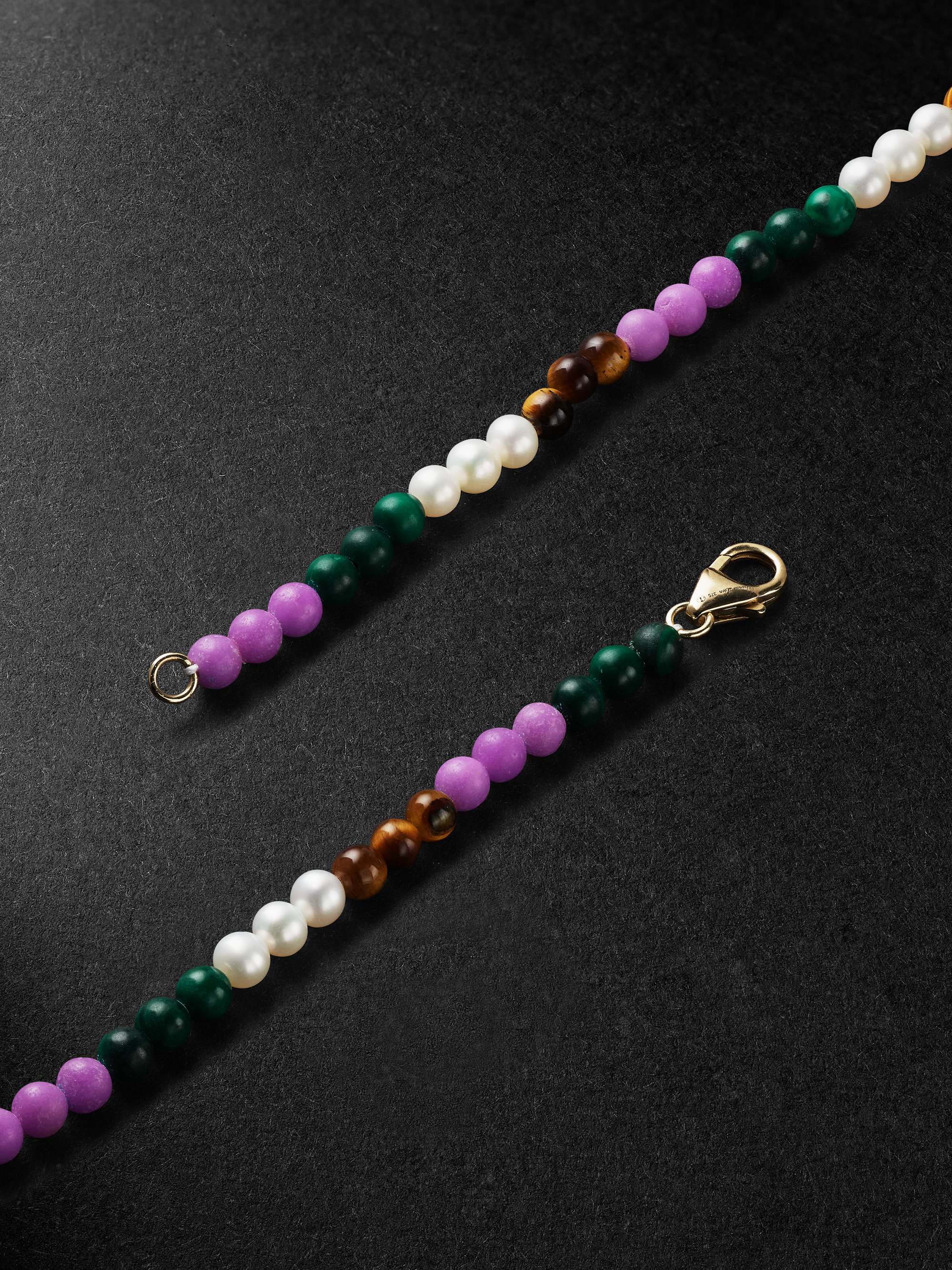 YVONNE LÉON Gold Multi-Stone Beaded Necklace