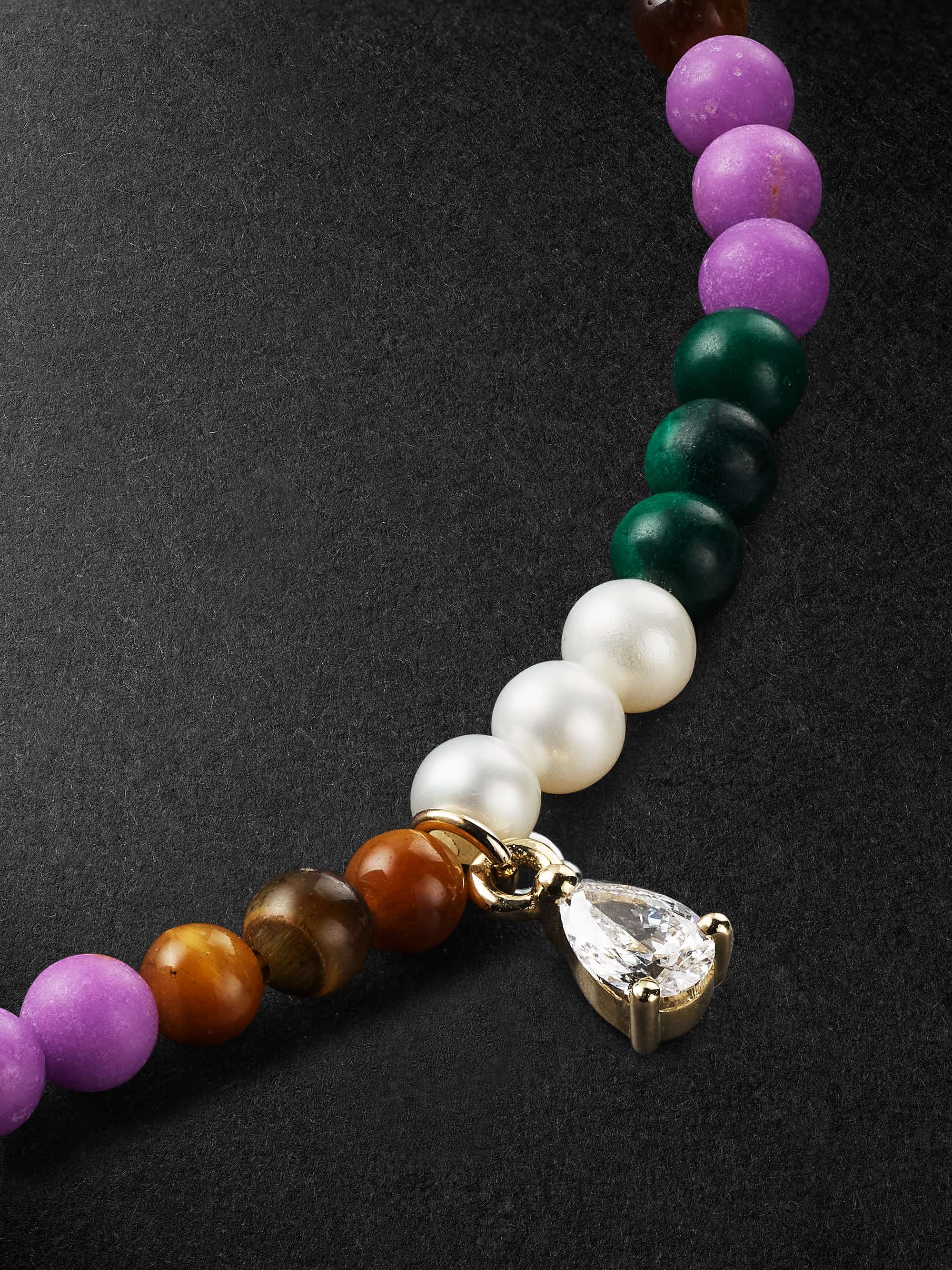 YVONNE LÉON Gold Multi-Stone Beaded Necklace
