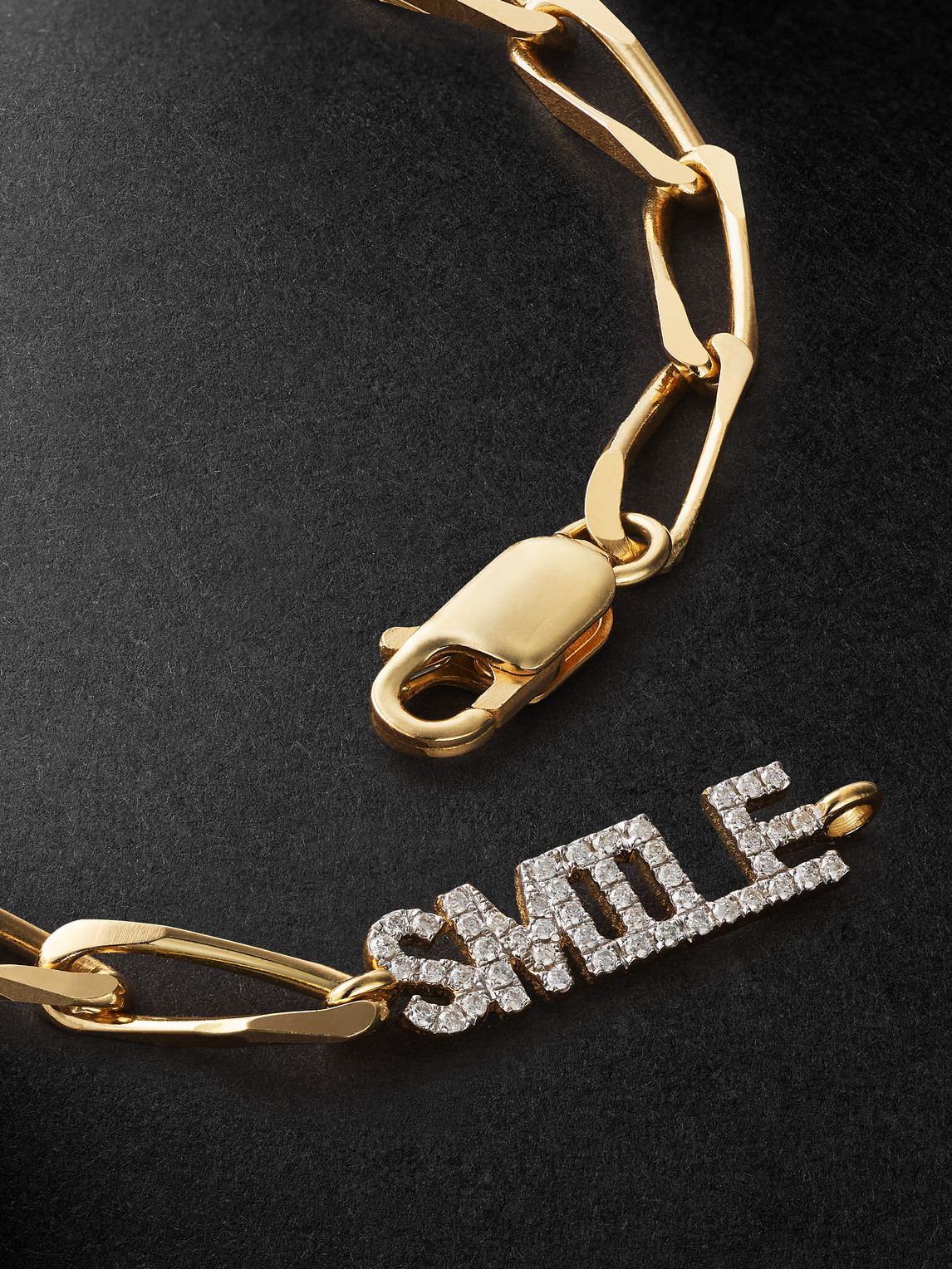 Shop Yvonne Léon Smile Gold Diamond Chain Bracelet