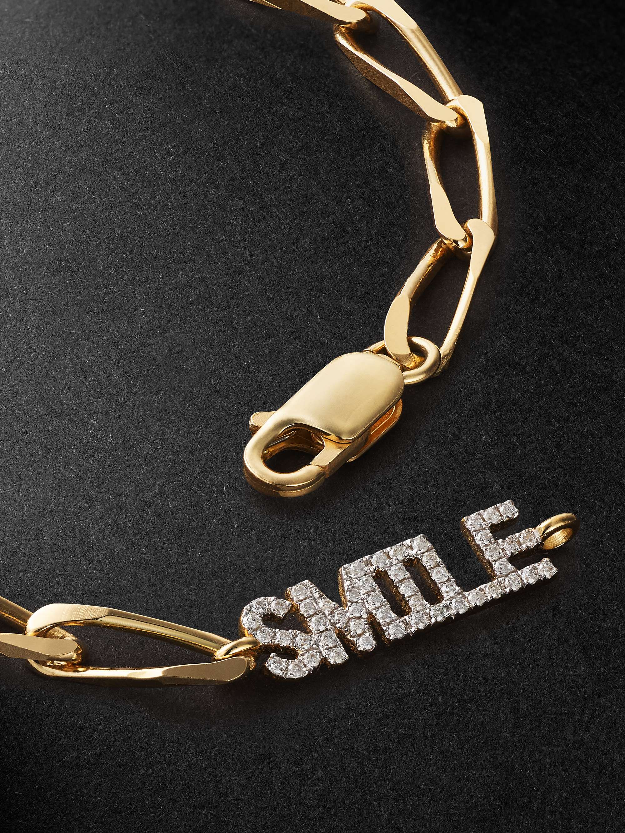 YVONNE LÉON Smile Gold Diamond Chain Bracelet