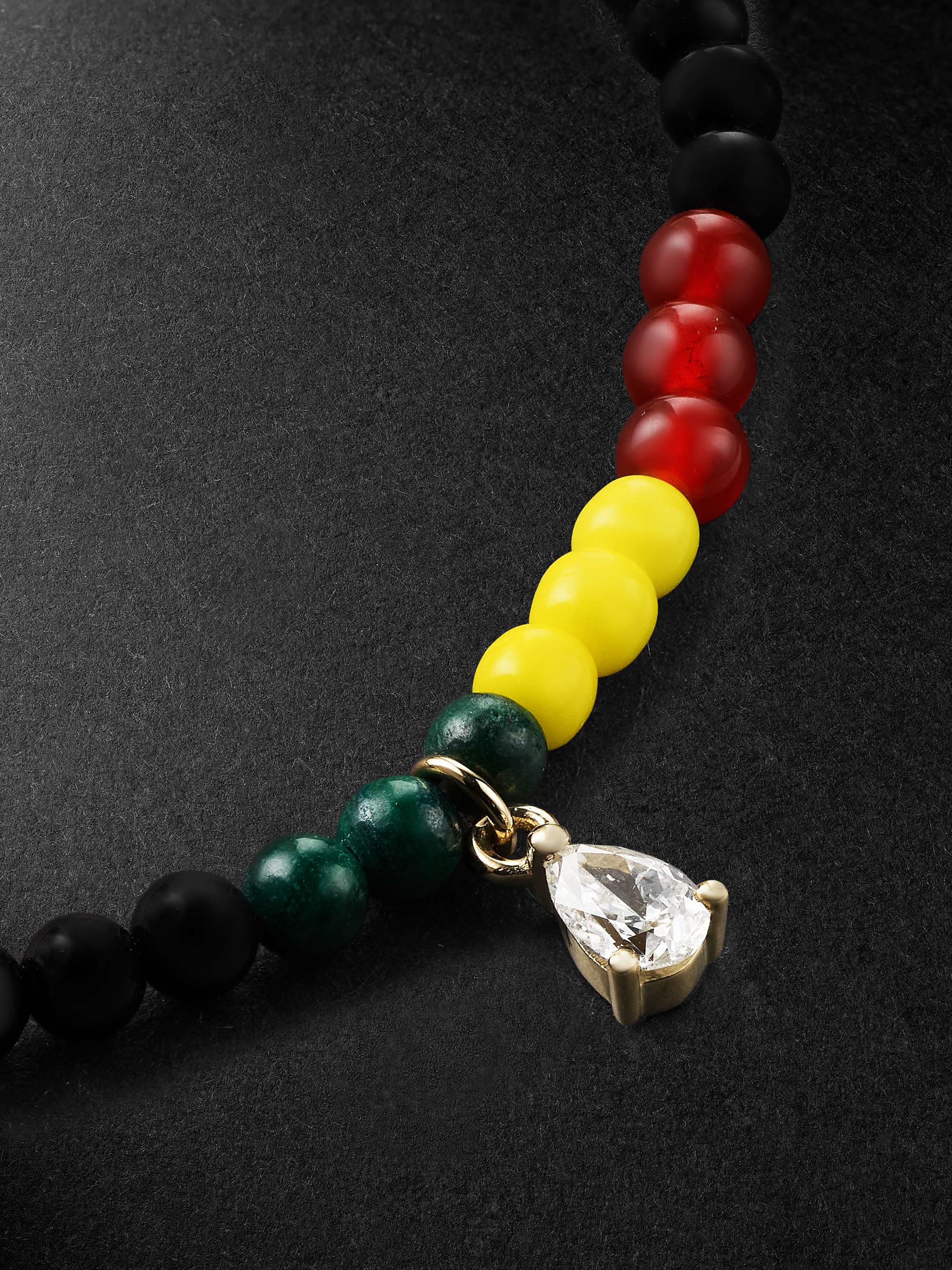 YVONNE LÉON Gold Multi-Stone Beaded Necklace