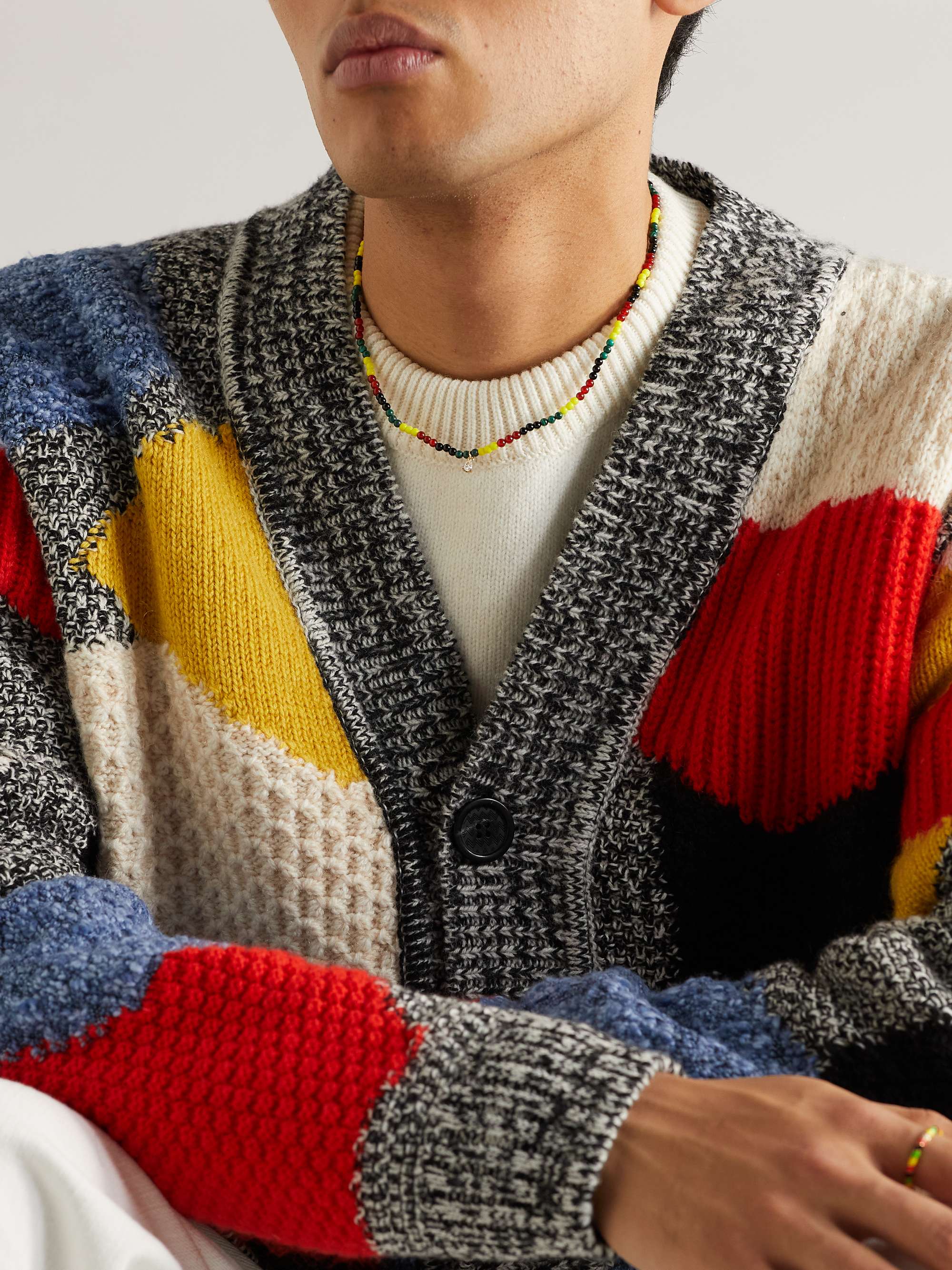 YVONNE LÉON Gold Multi-Stone Beaded Necklace