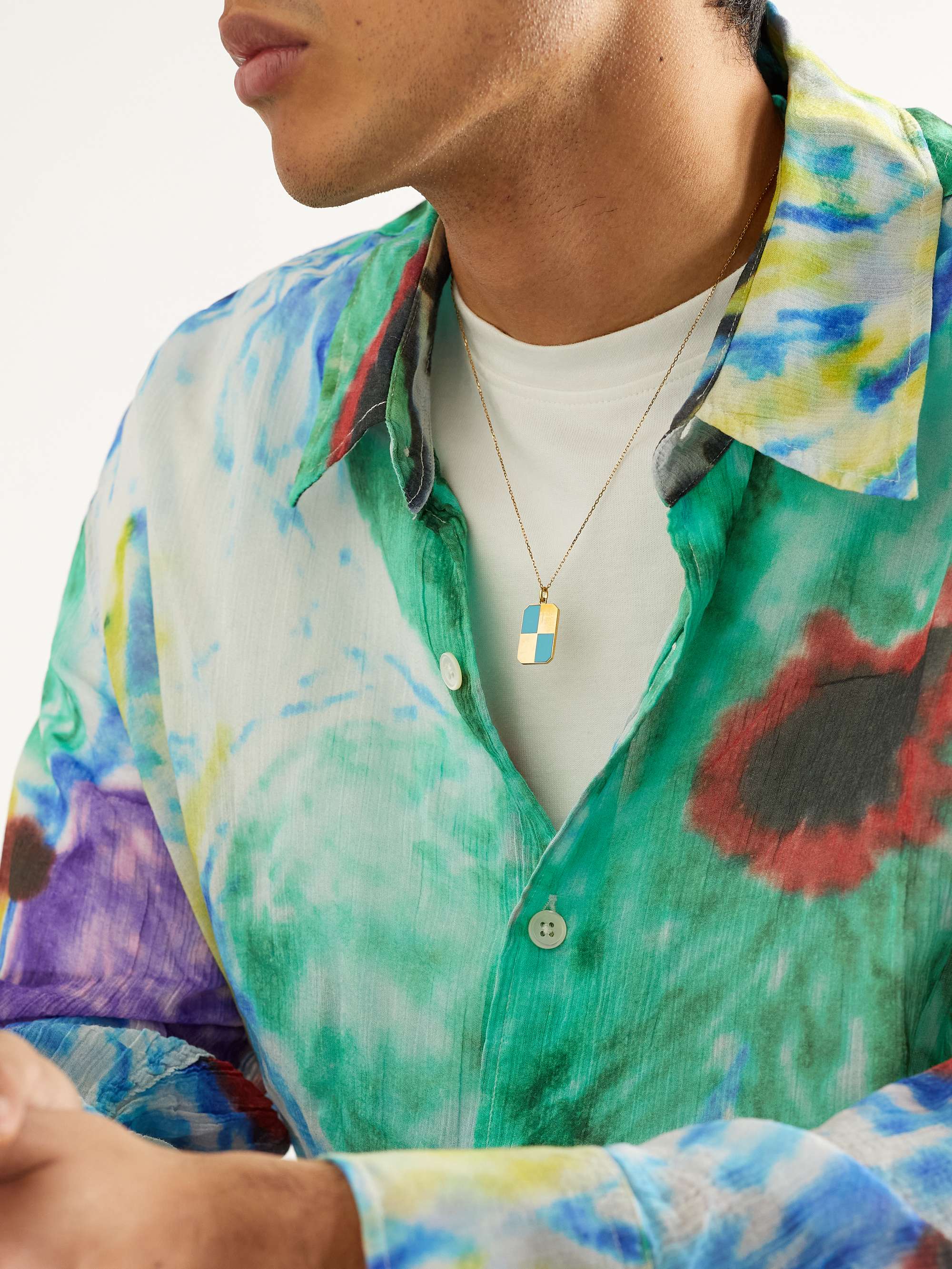 YVONNE LÉON Gold Turquoise Pendant Necklace