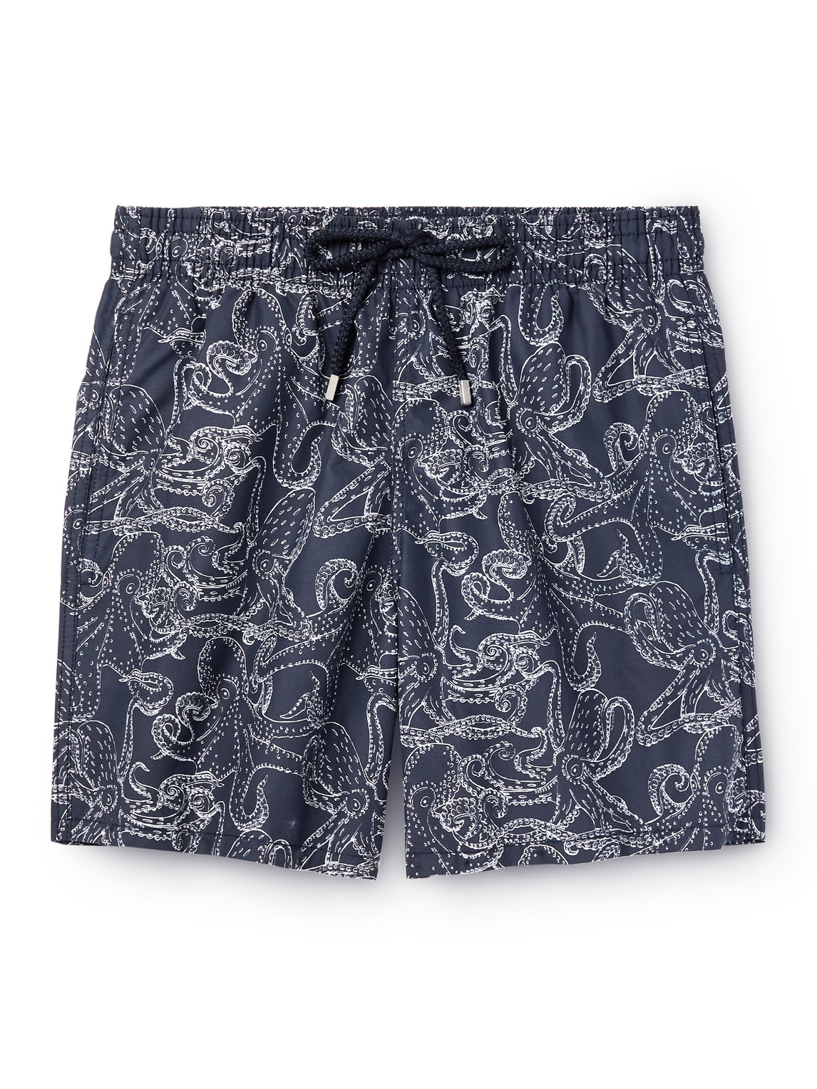 Vilebrequin Moorea Straight-leg Mid-length Printed Recycled Swim Shorts In Blue