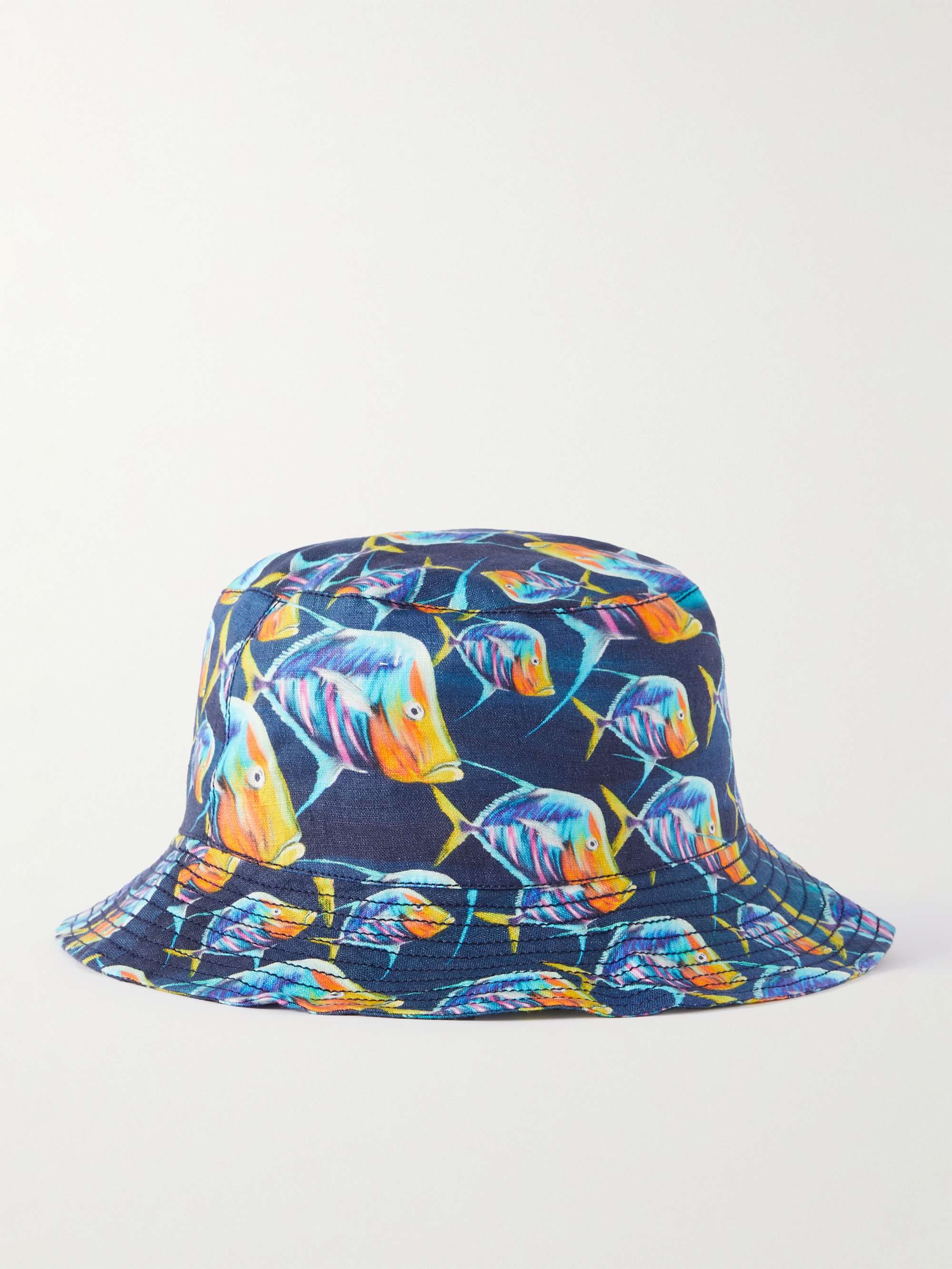 VILEBREQUIN Boheme Logo-Appliquéd Printed Linen Bucket Hat