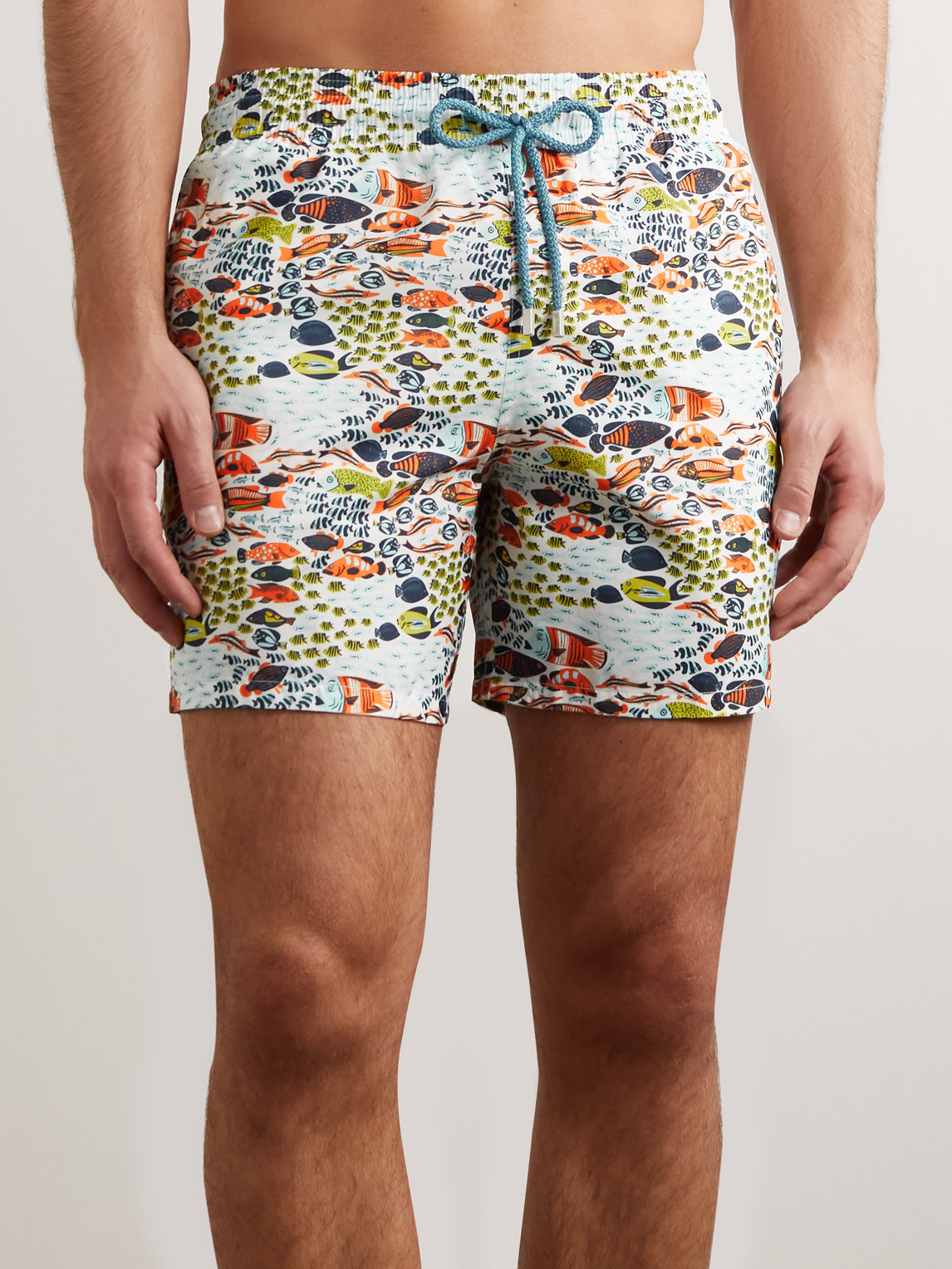 Shop Vilebrequin Mahina Straight-leg Mid-length Recycled Swim Shorts In Blue