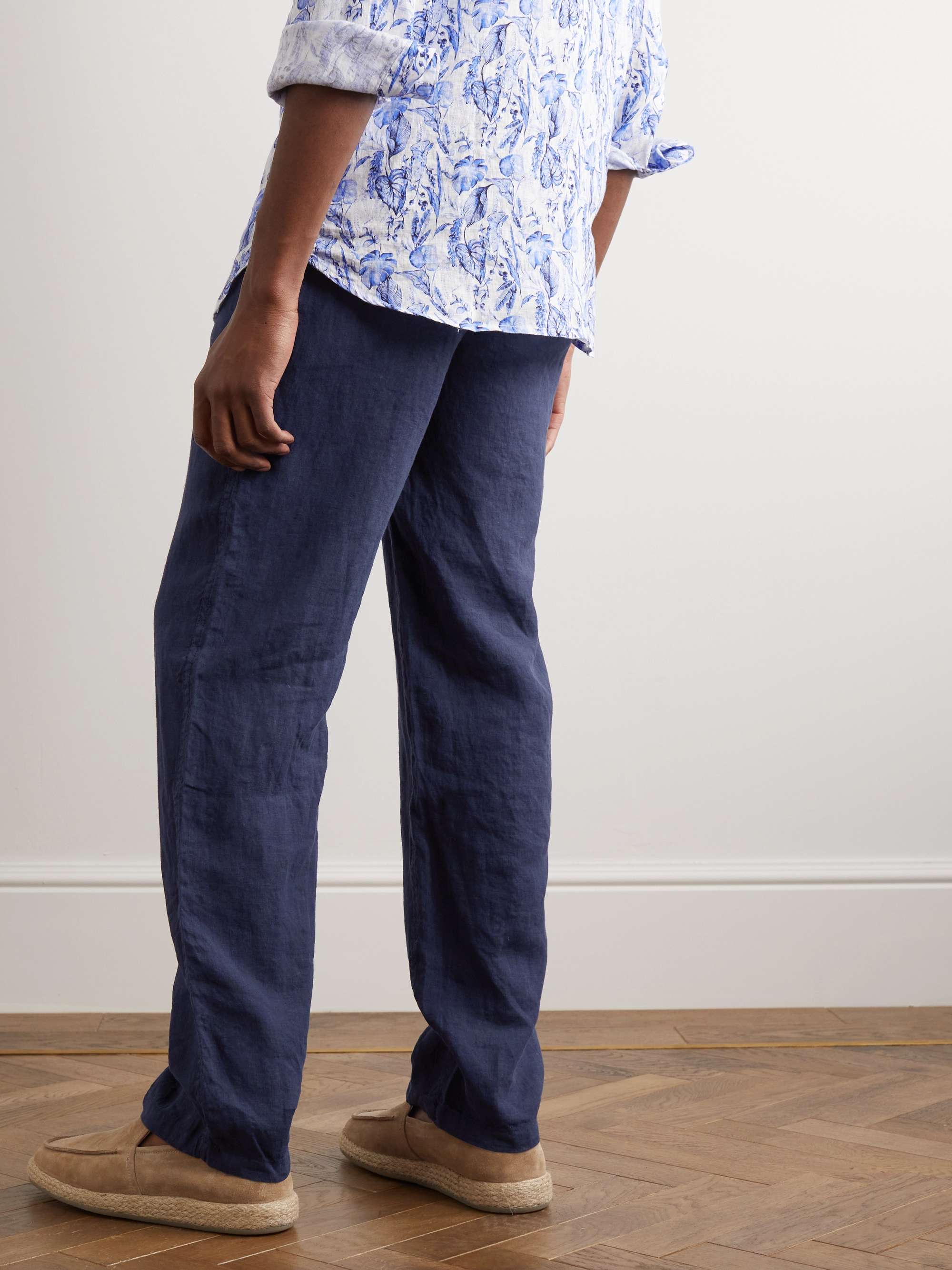 VILEBREQUIN Pacha Straight-Leg Linen Drawstring Trousers