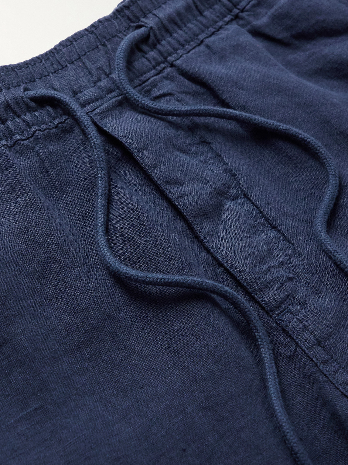 Shop Vilebrequin Pacha Straight-leg Linen Drawstring Trousers In Blue