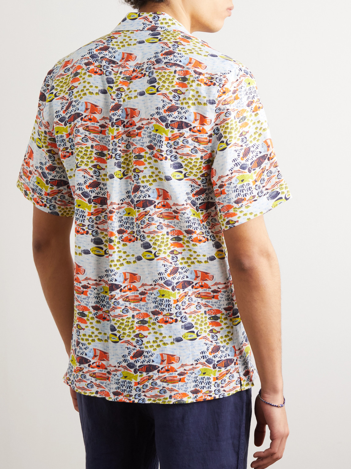Shop Vilebrequin Charli Camp-collar Printed Linen Shirt In Multi