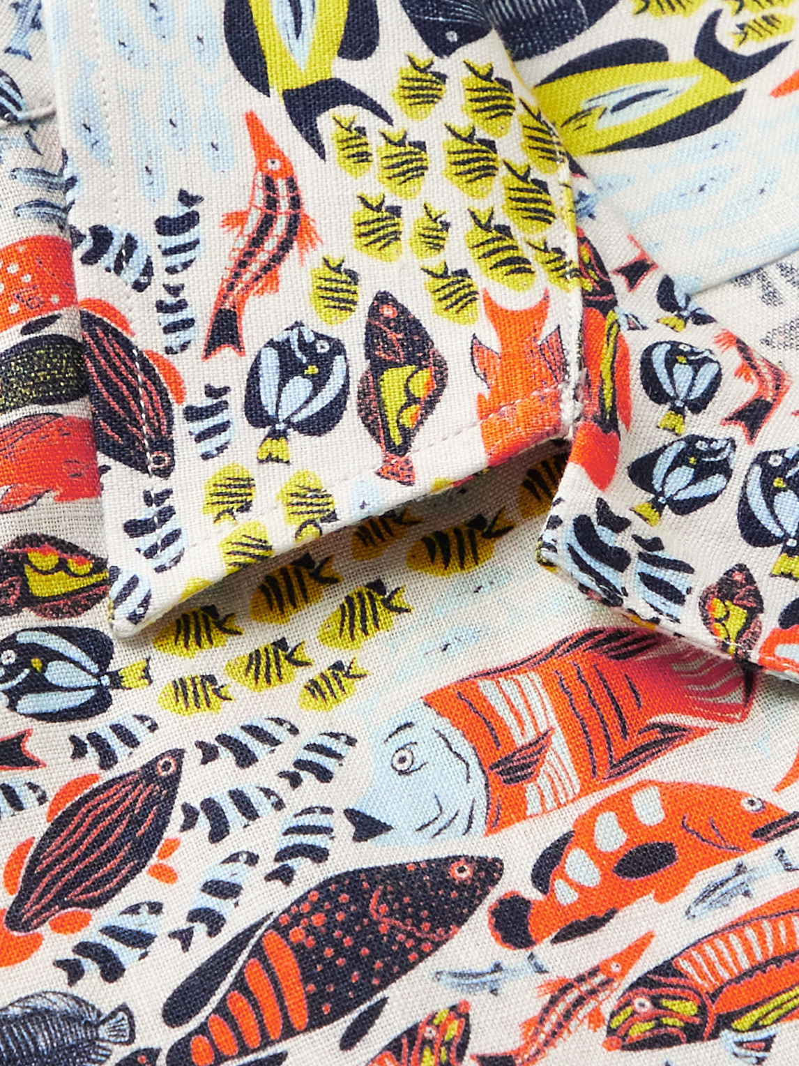 Shop Vilebrequin Charli Camp-collar Printed Linen Shirt In Multi