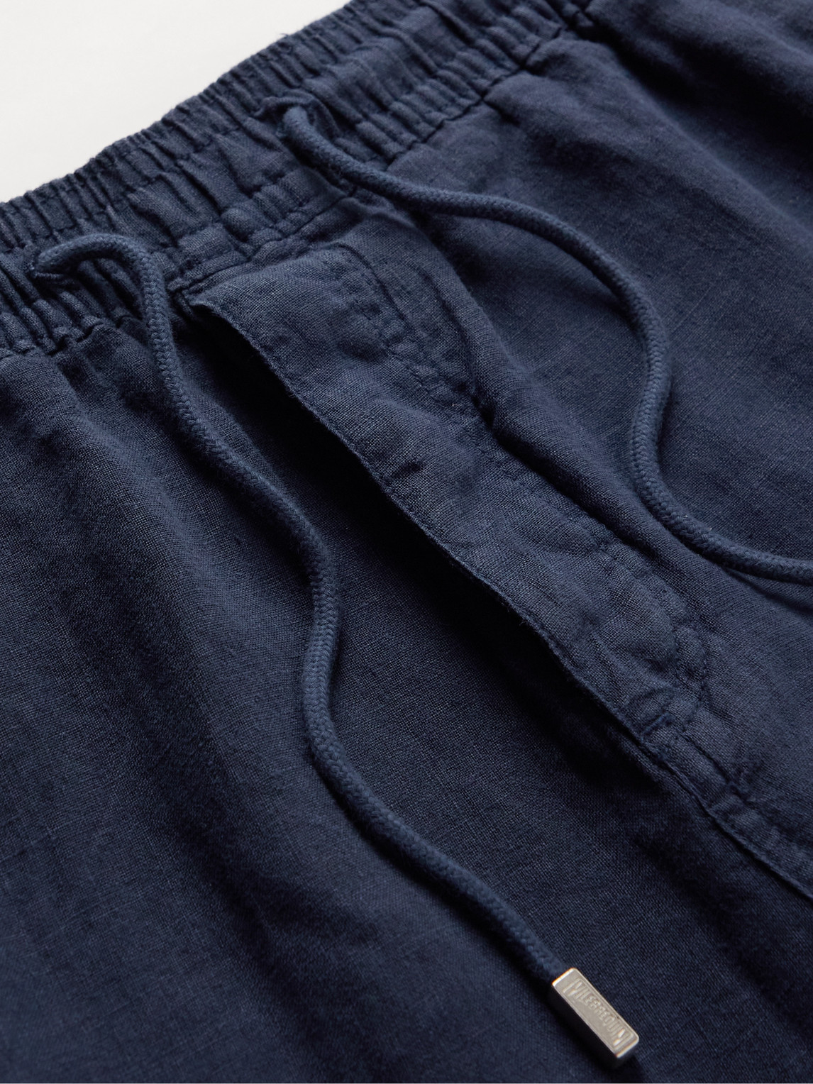 Shop Vilebrequin Straight-leg Linen Drawstring Cargo Shorts In Blue