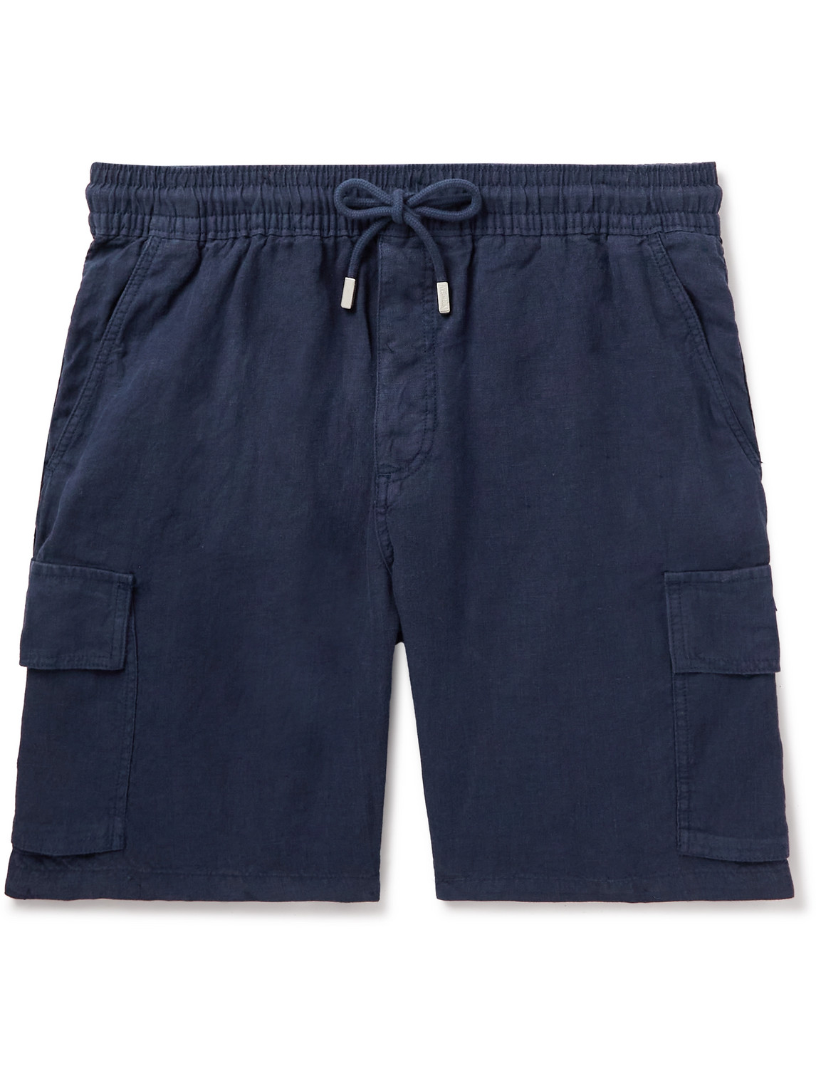 Shop Vilebrequin Straight-leg Linen Drawstring Cargo Shorts In Blue