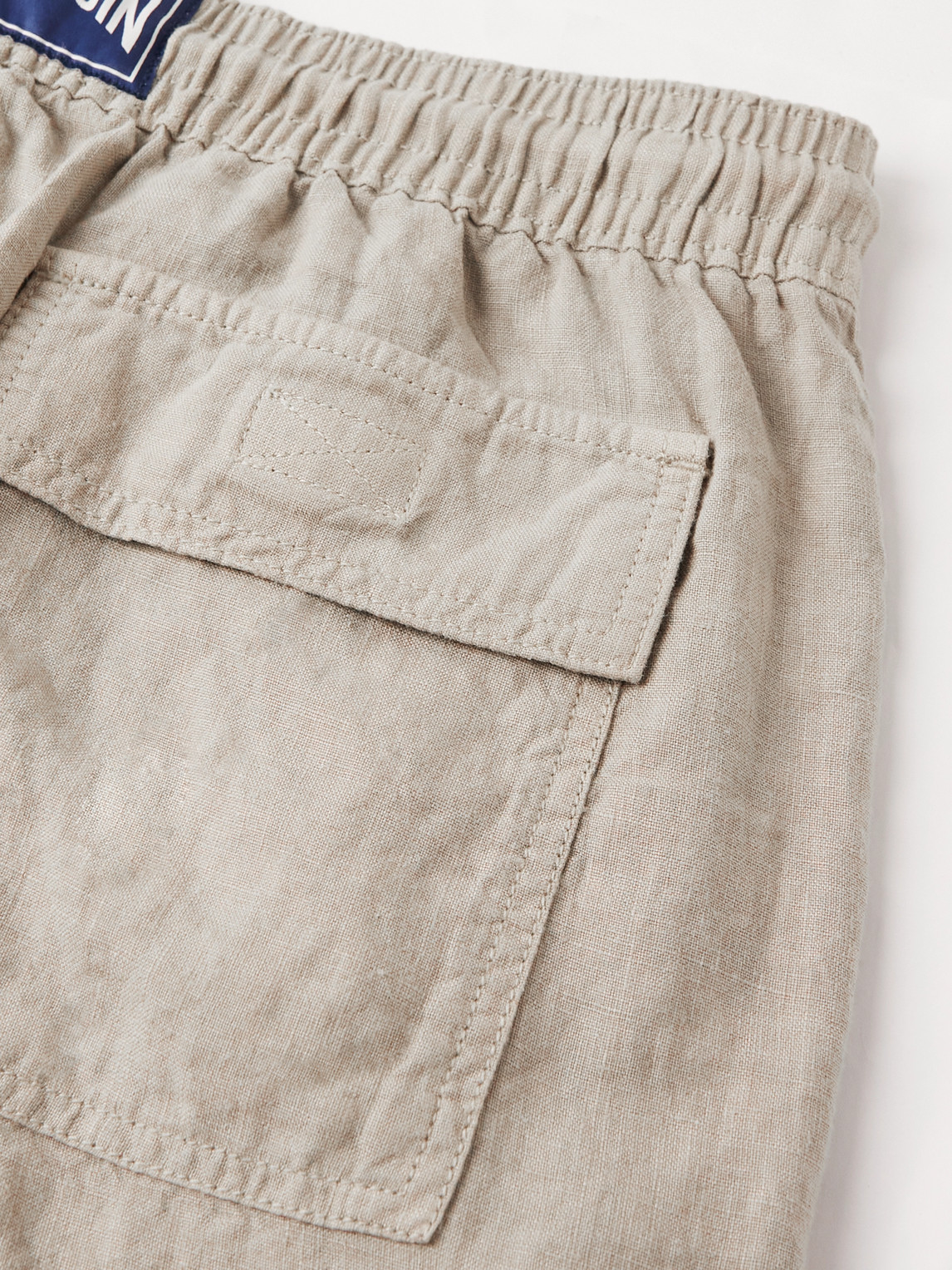 Shop Vilebrequin Straight-leg Linen Drawstring Cargo Shorts In Neutrals