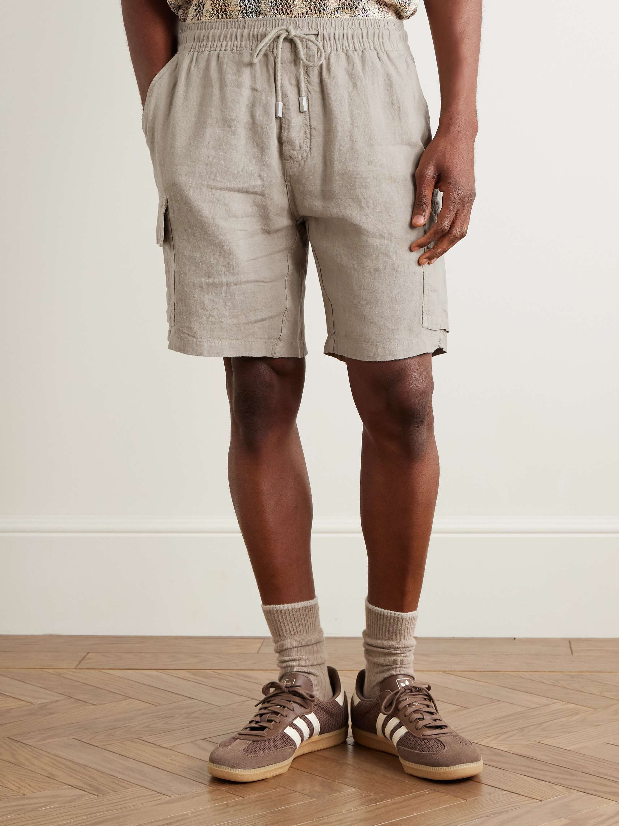 VILEBREQUIN Straight-Leg Linen Drawstring Cargo Shorts