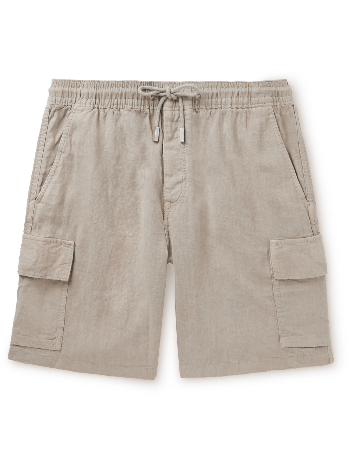 Shop Vilebrequin Straight-leg Linen Drawstring Cargo Shorts In Neutrals