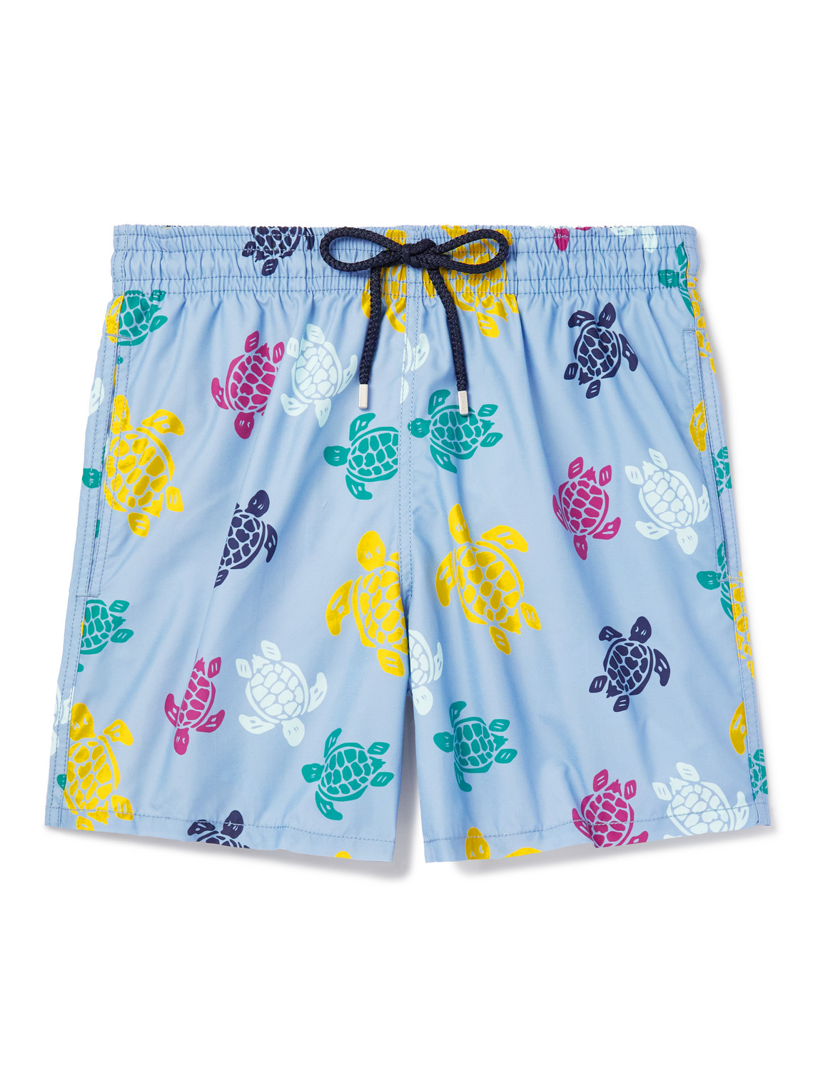 Vilebrequin Moorea Print Nylon Twill Swim Shorts In Light Blue