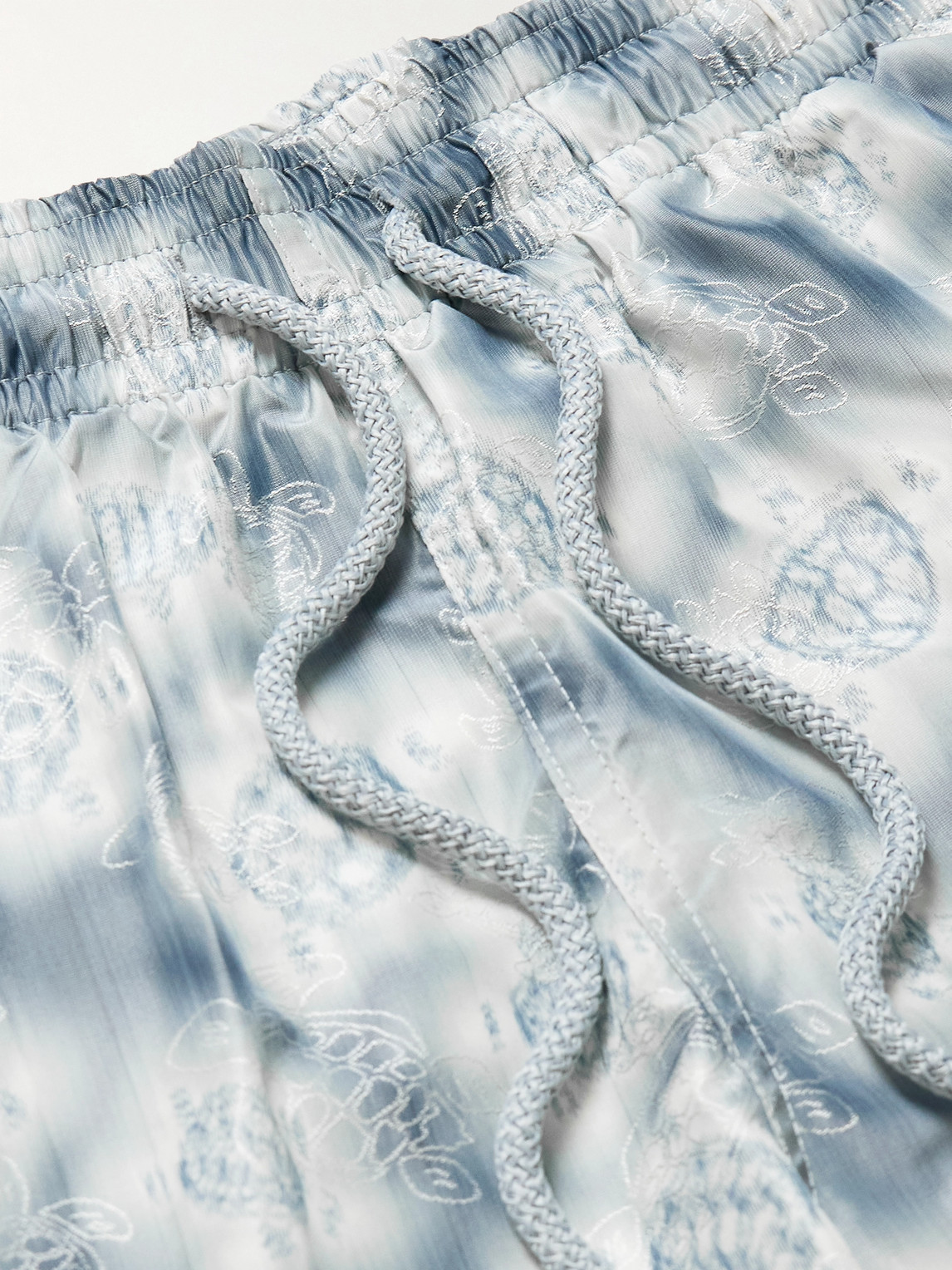 Vilebrequin Maison Bucol Moopea Straight-leg Mid-length Embroidered Printed Recycled Swim Shorts In Blue