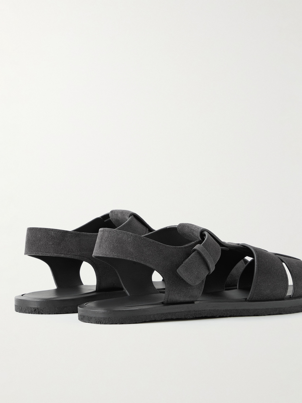 Shop The Row Fisherman Suede Sandals In Black