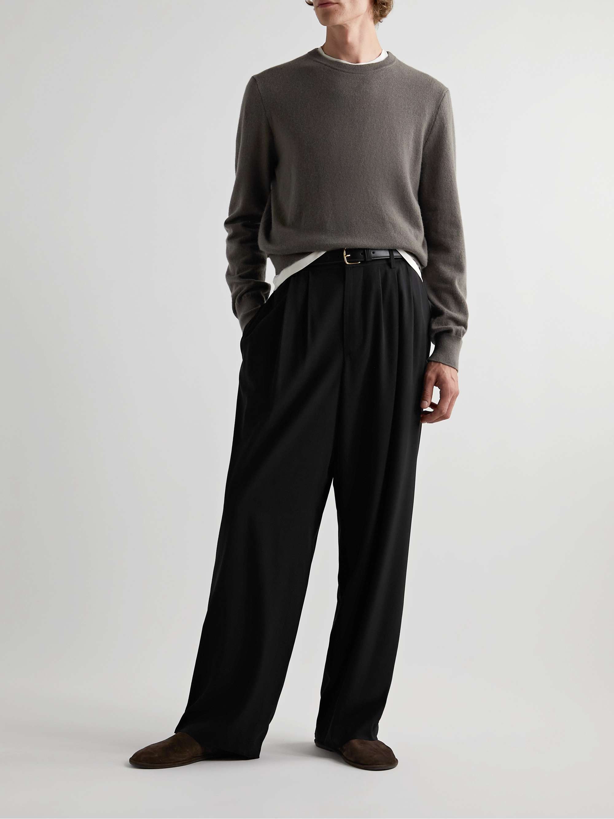 THE ROW Rufus Wide-Leg Pleated Woven Trousers for Men | MR PORTER