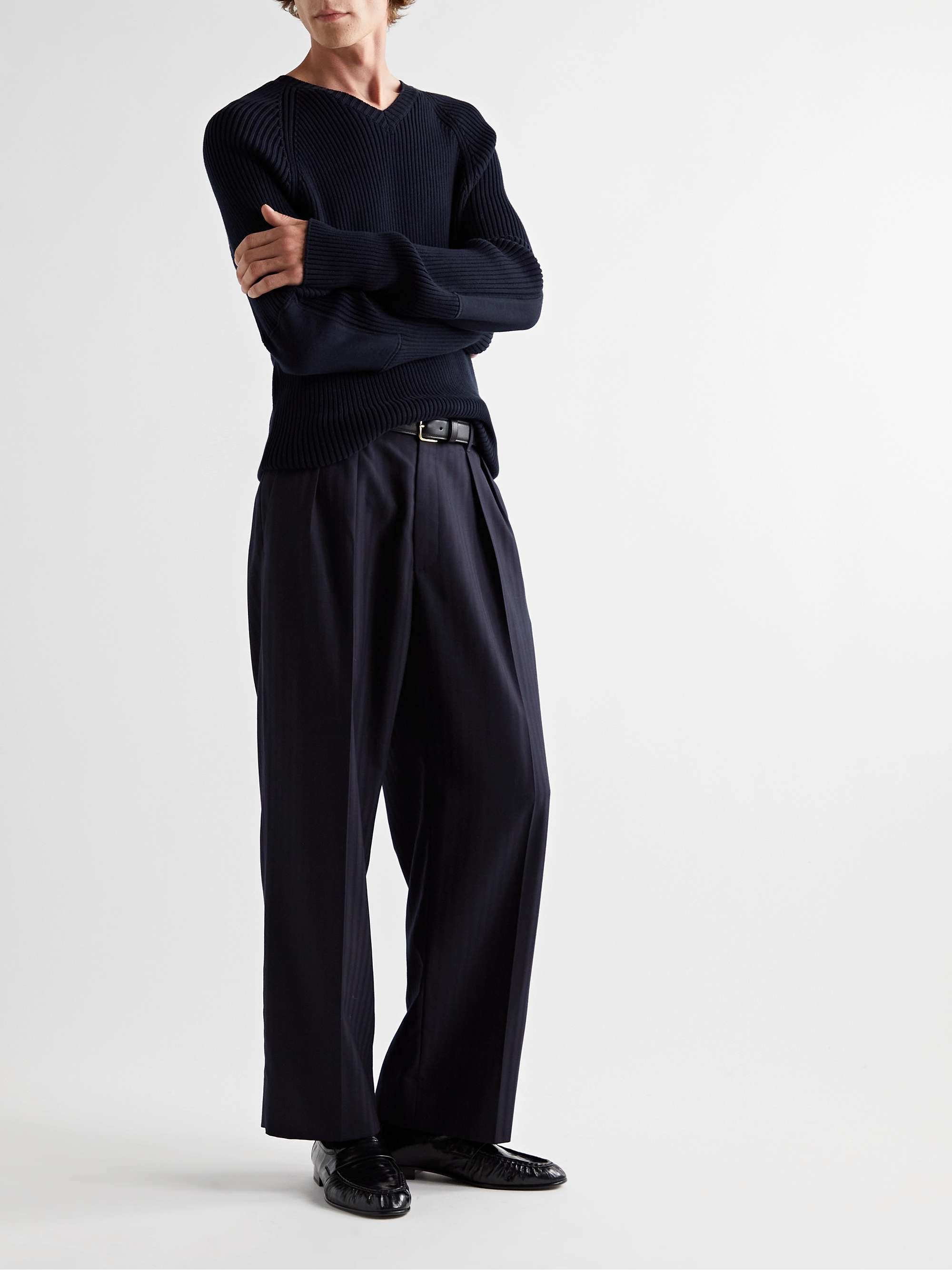 THE ROW Tomas Slim-Fit Ribbed Cotton Sweater