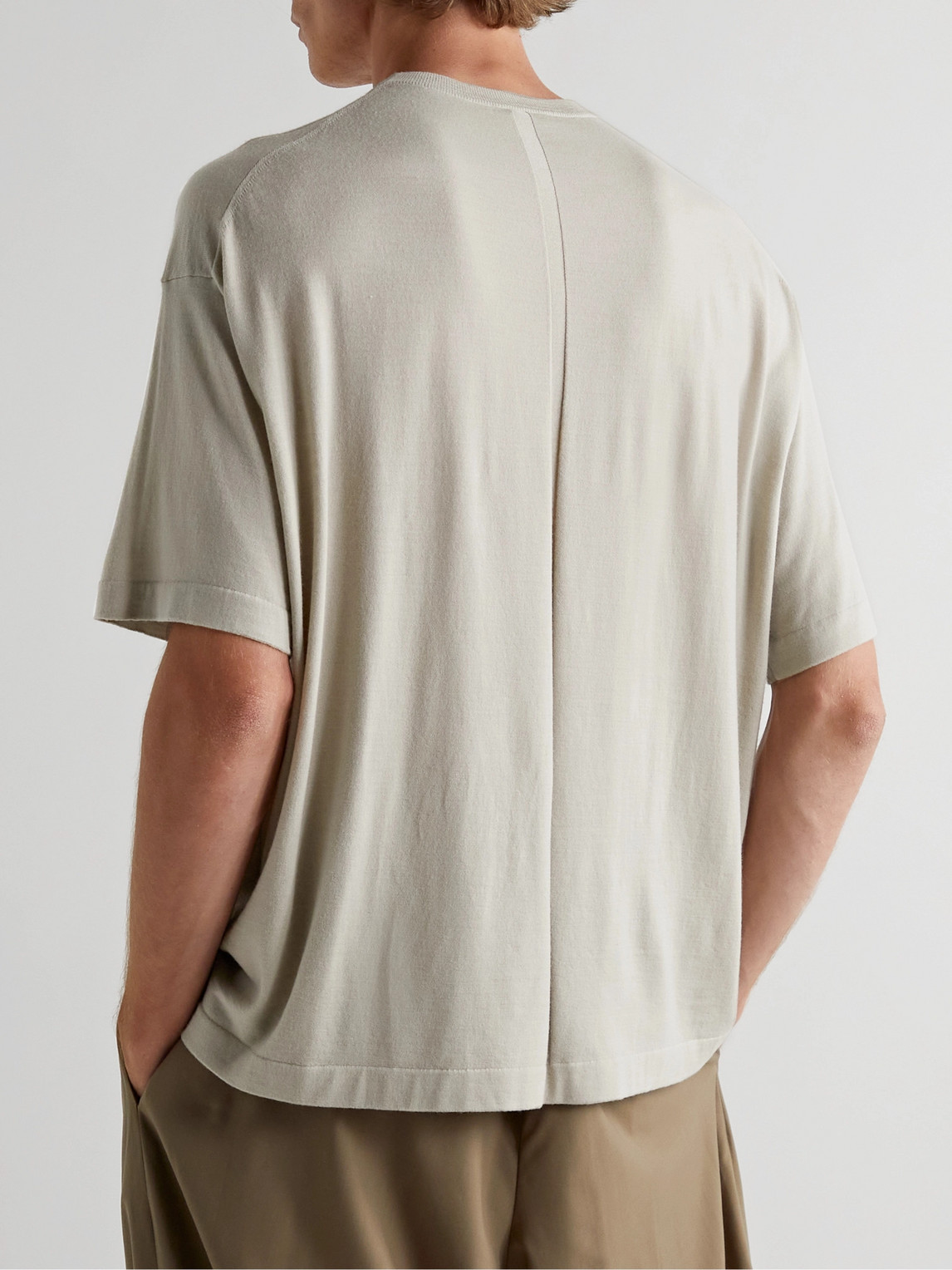 Shop The Row Dlomu Wool-jersey T-shirt In Brown