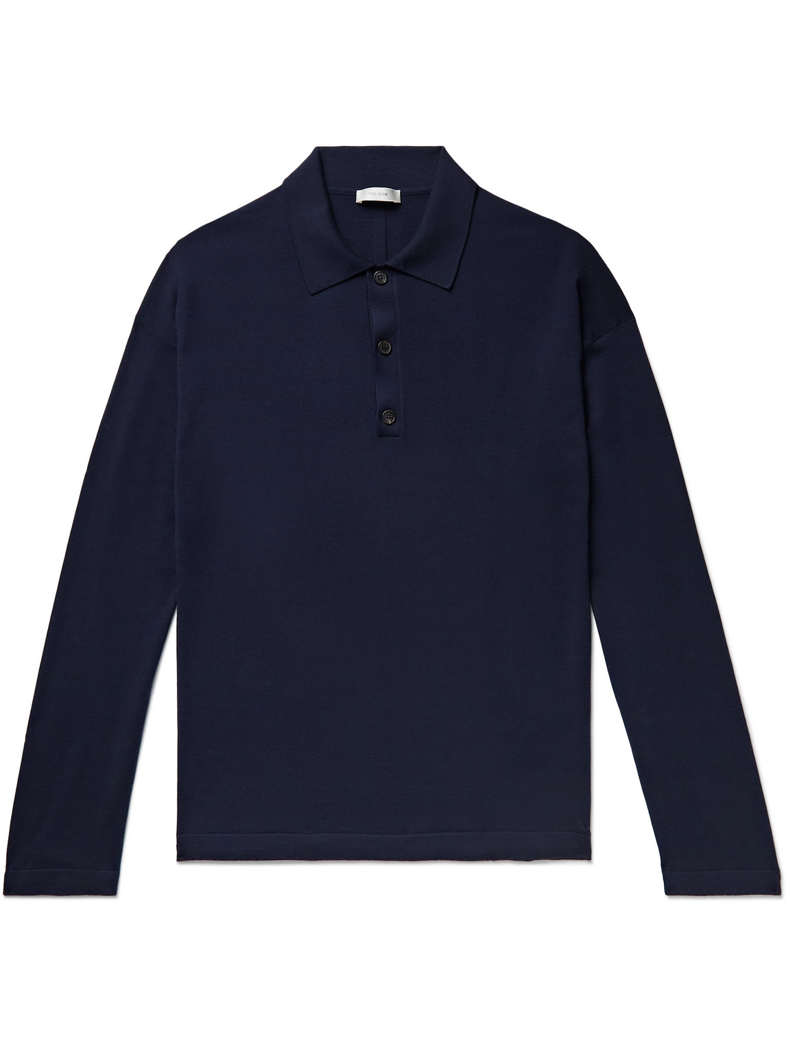 The Row Djon Wool Polo Shirt In Blue