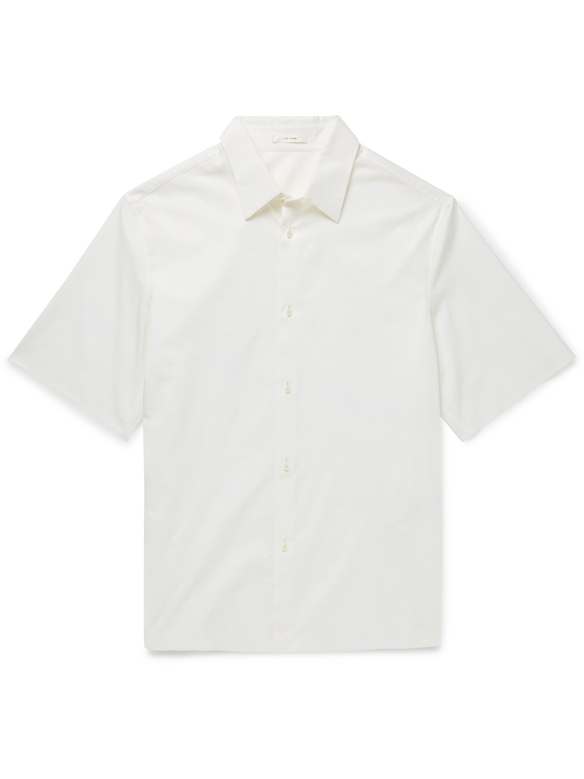 The Row Giuseppe Short-sleeved Cotton-poplin Shirt In White