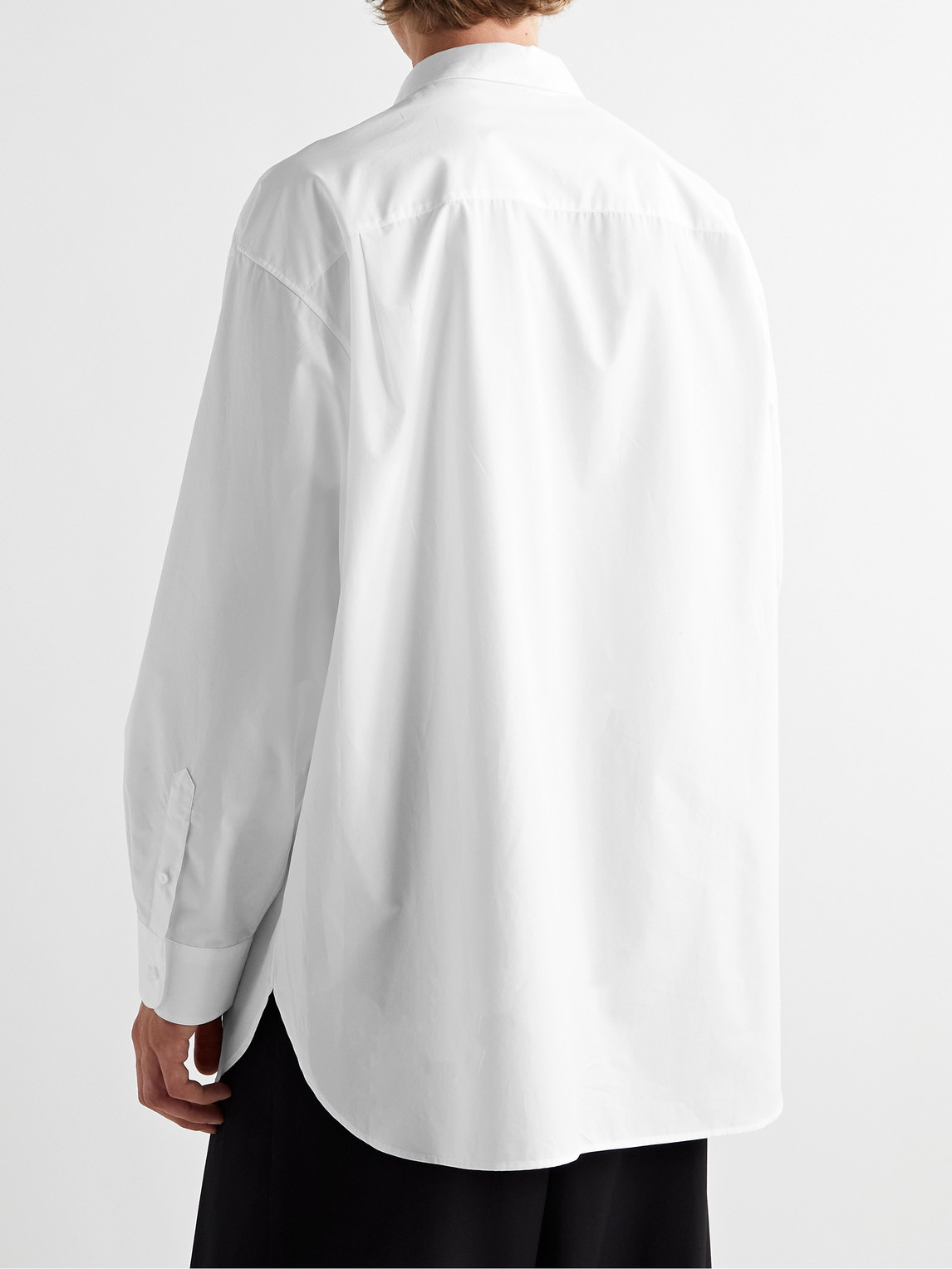The Row Lukre Oversized Cotton-poplin Shirt In White