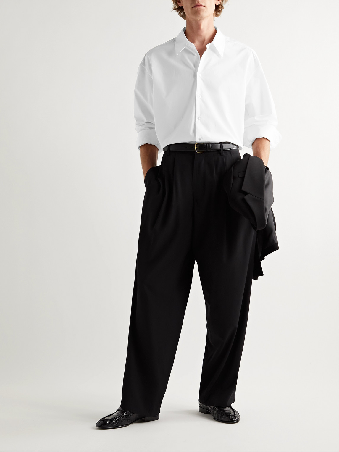 The Row Lukre Oversized Cotton-poplin Shirt In White