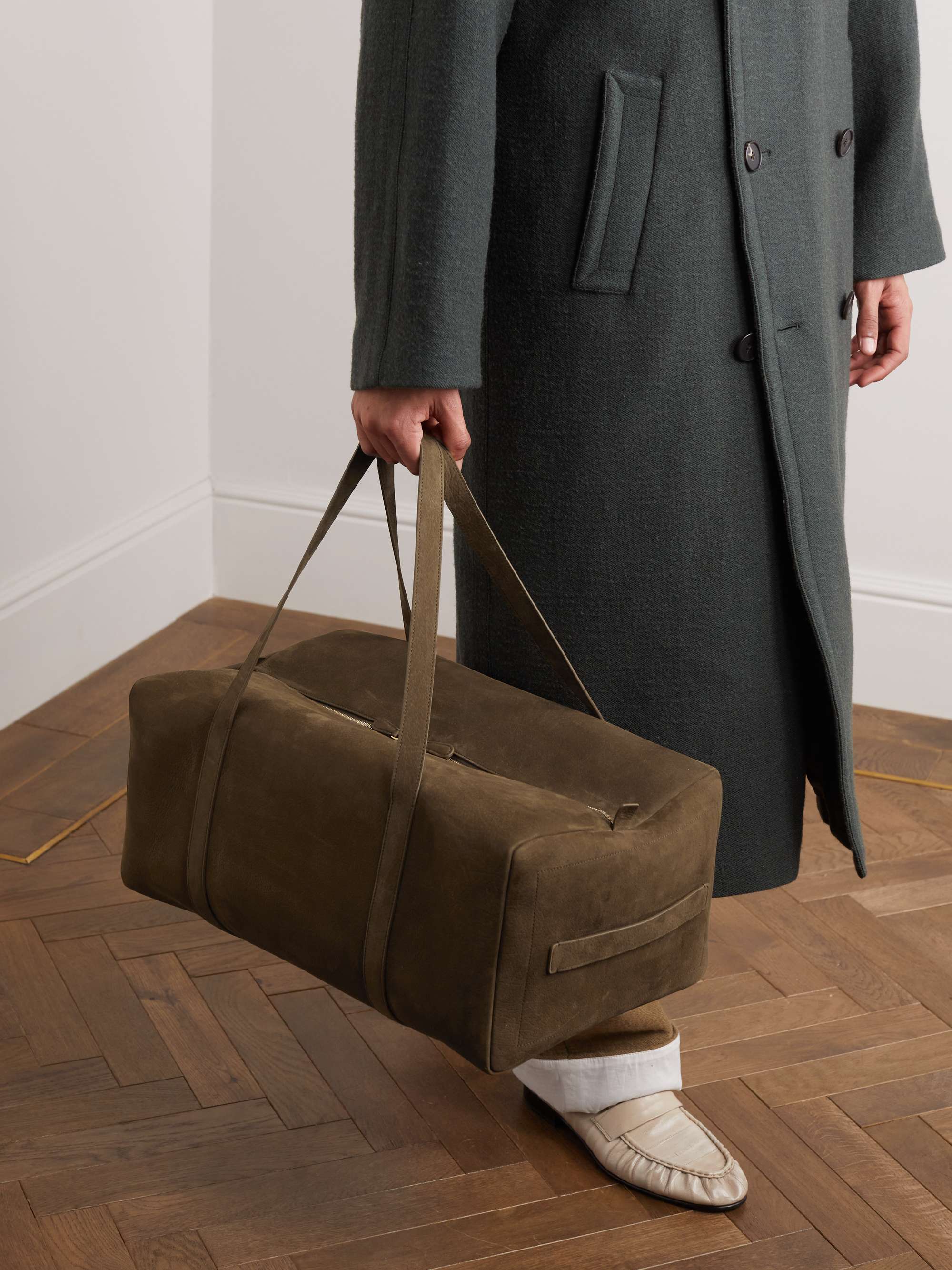 THE ROW Gio Duffle Leather Weekend Bag