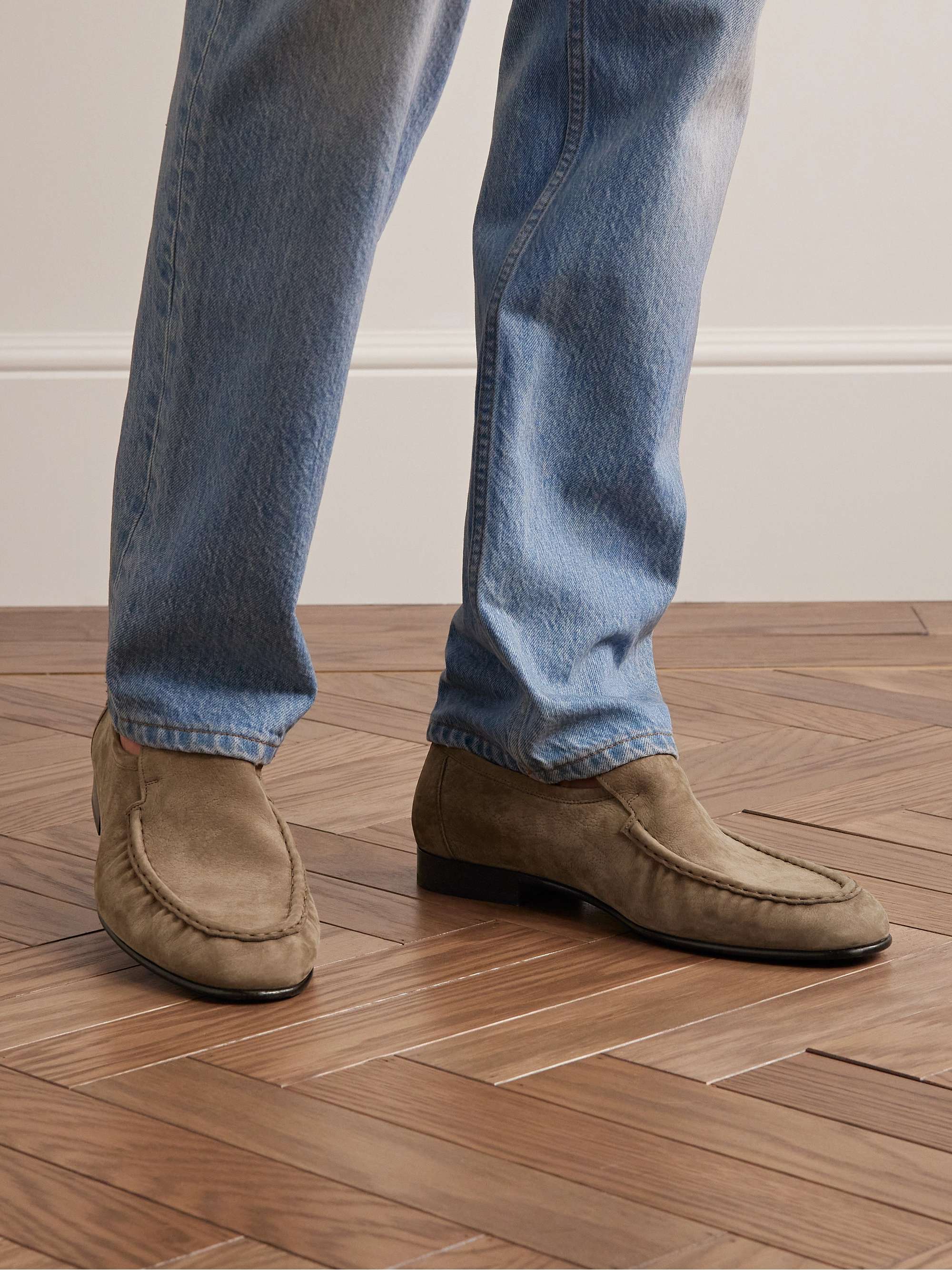 Leather-Trimmed Calf Hair Penny Loafers | YUKETEN | 미스터포터