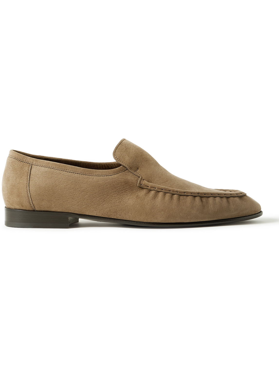 The Row Emerson Nubuck Loafers In Brown