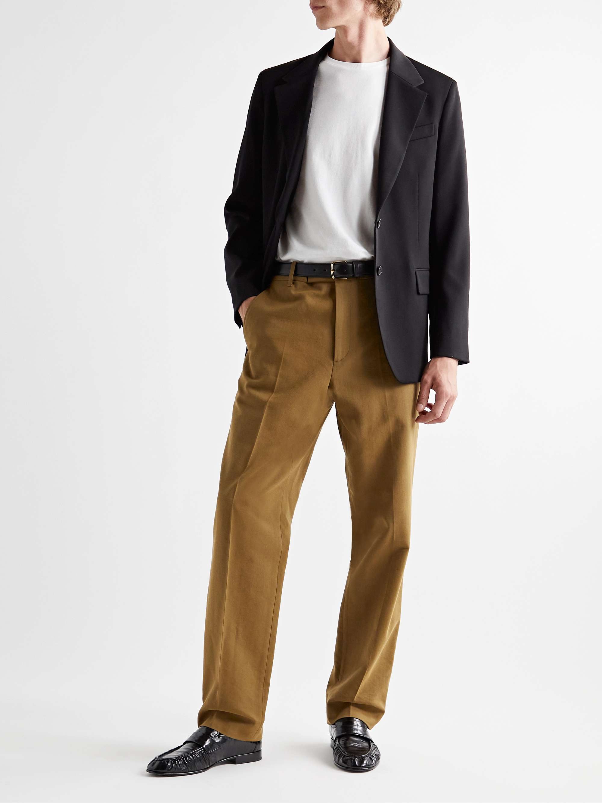 THE ROW Elijah Straight-Leg Cotton and Silk-Blend Trousers