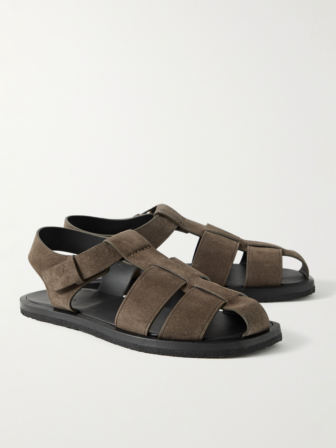 Shop The Row Fisherman Suede Sandals In Brown