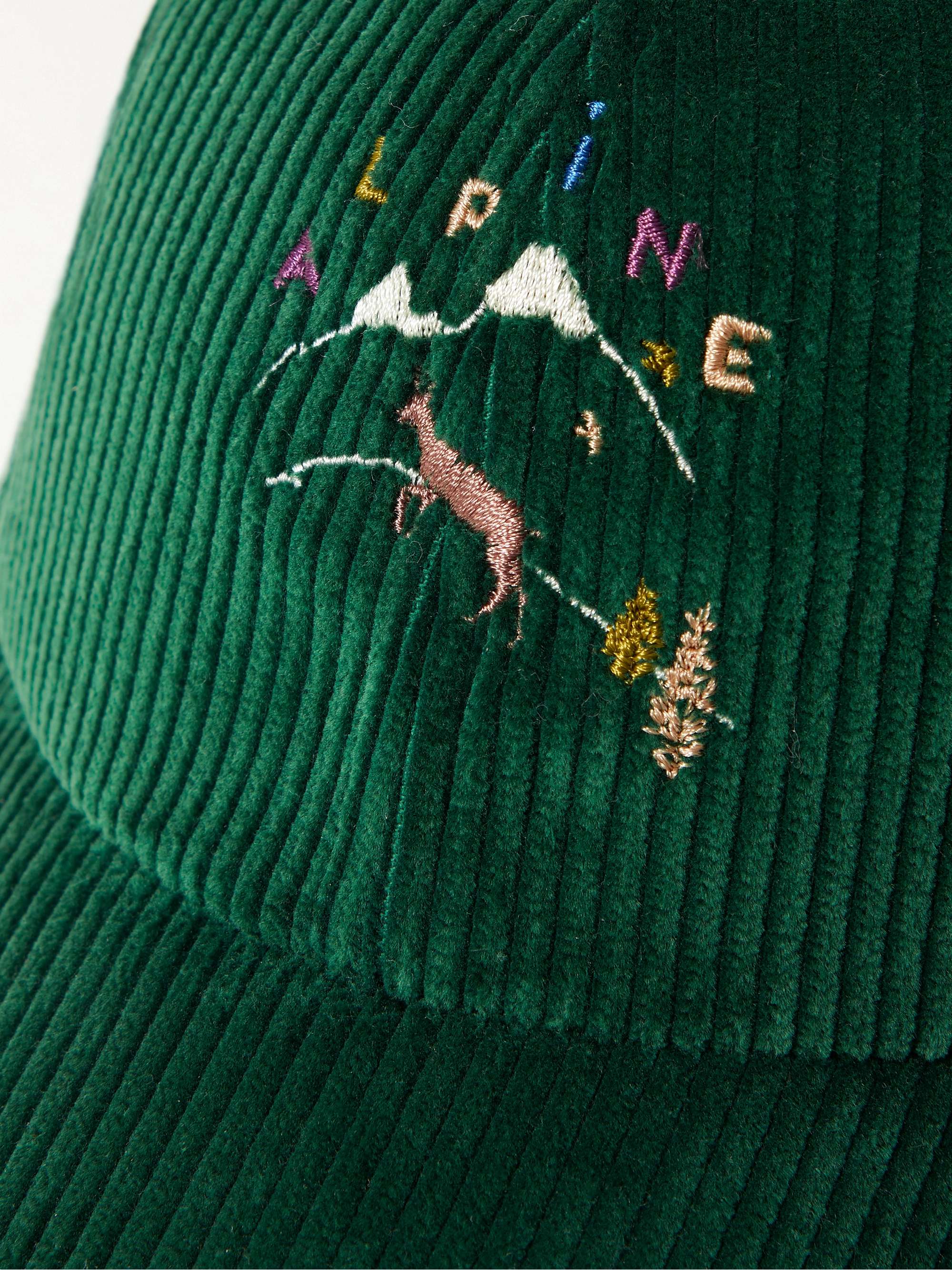 DE BONNE FACTURE Embroidered Cotton-Corduroy Baseball Cap