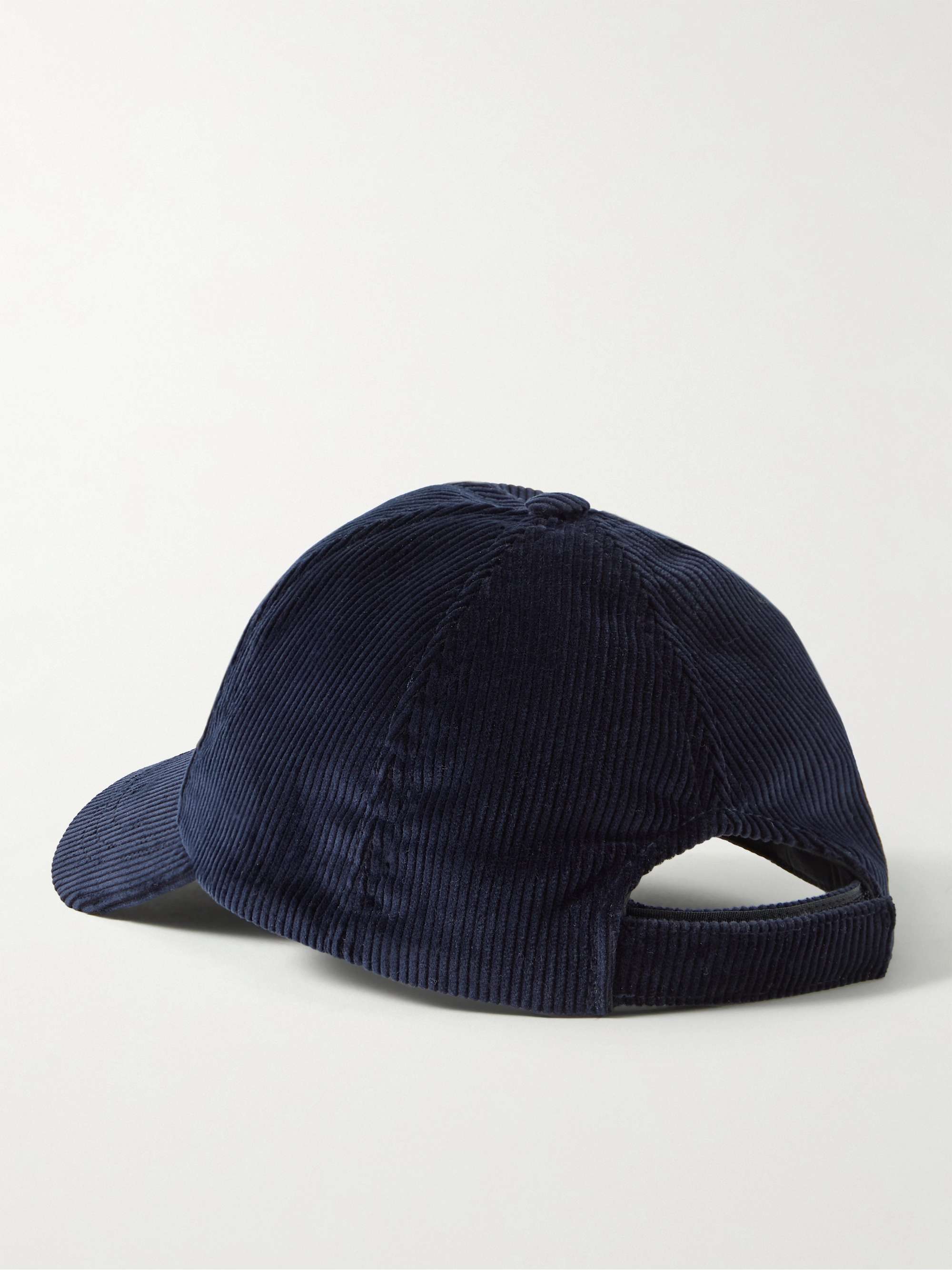 DE BONNE FACTURE Embroidered Cotton-Corduroy Baseball Cap