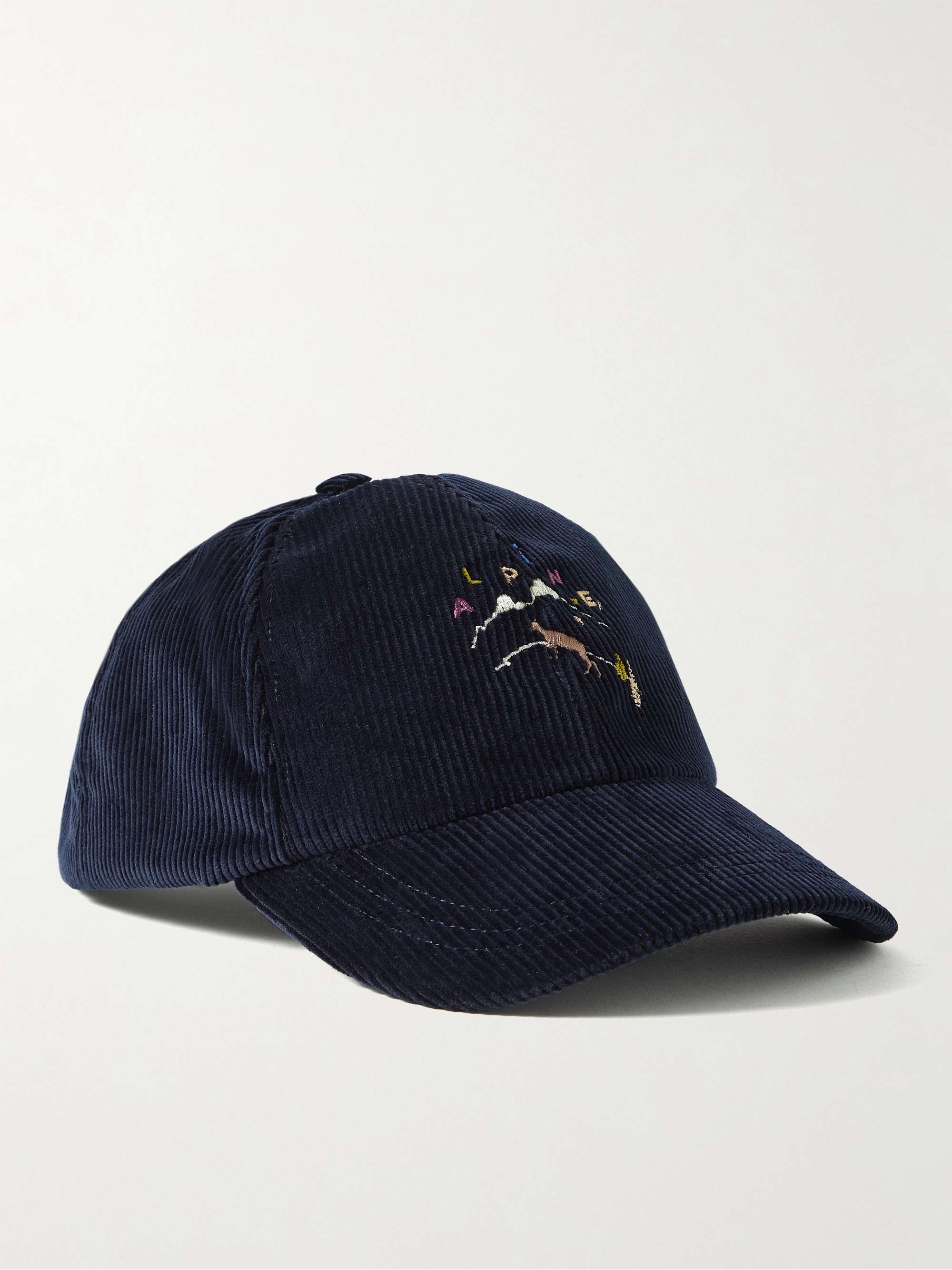 DE BONNE FACTURE Embroidered Cotton-Corduroy Baseball Cap