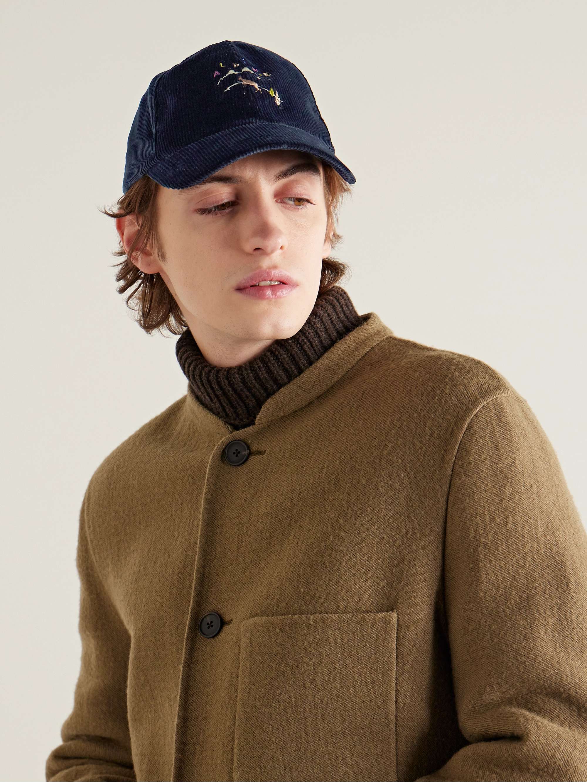 DE BONNE FACTURE Embroidered CottonCorduroy Baseball Cap for Men MR