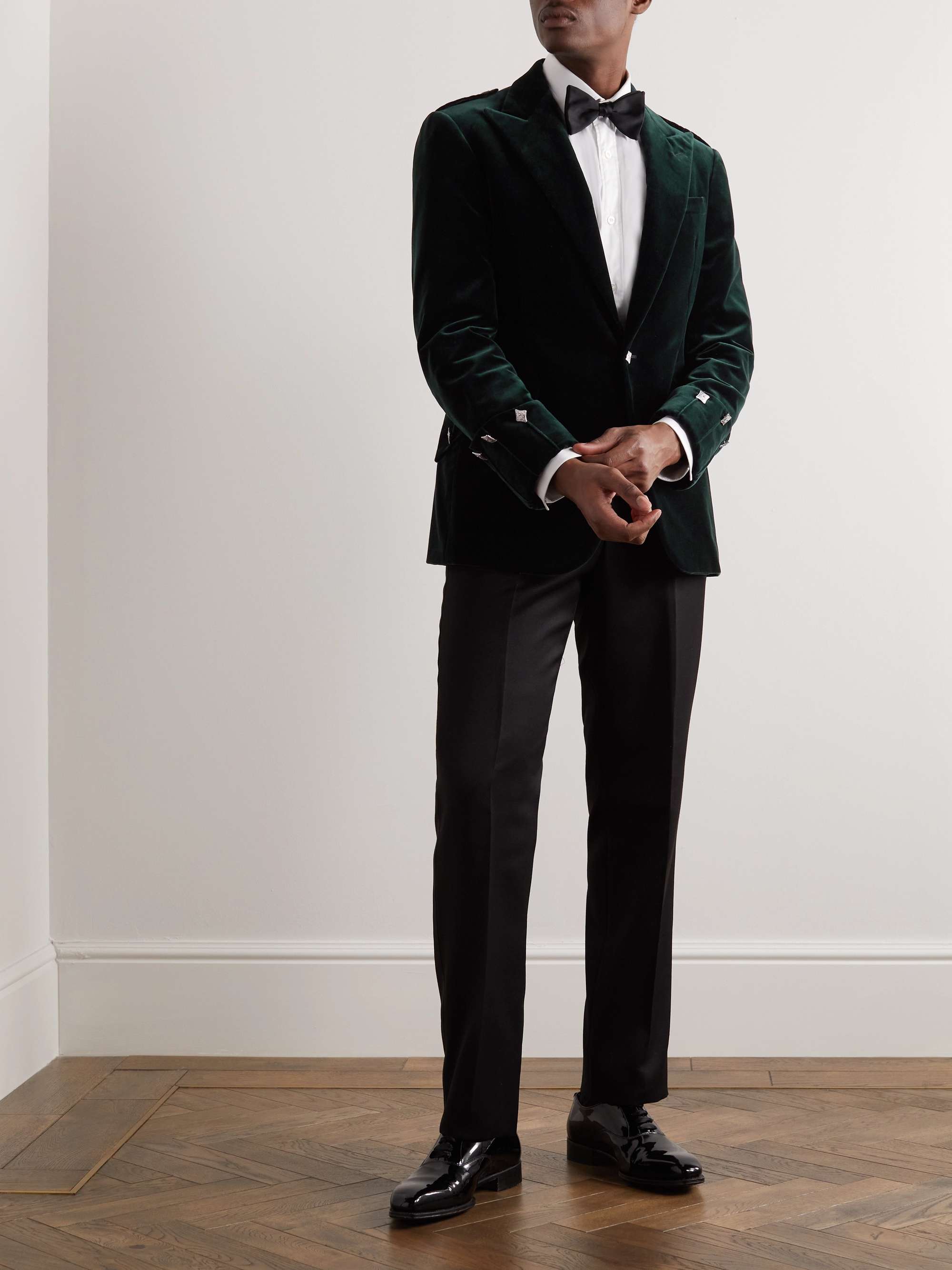 RALPH LAUREN PURPLE LABEL Scottish Cotton-Velvet Tuxedo Jacket