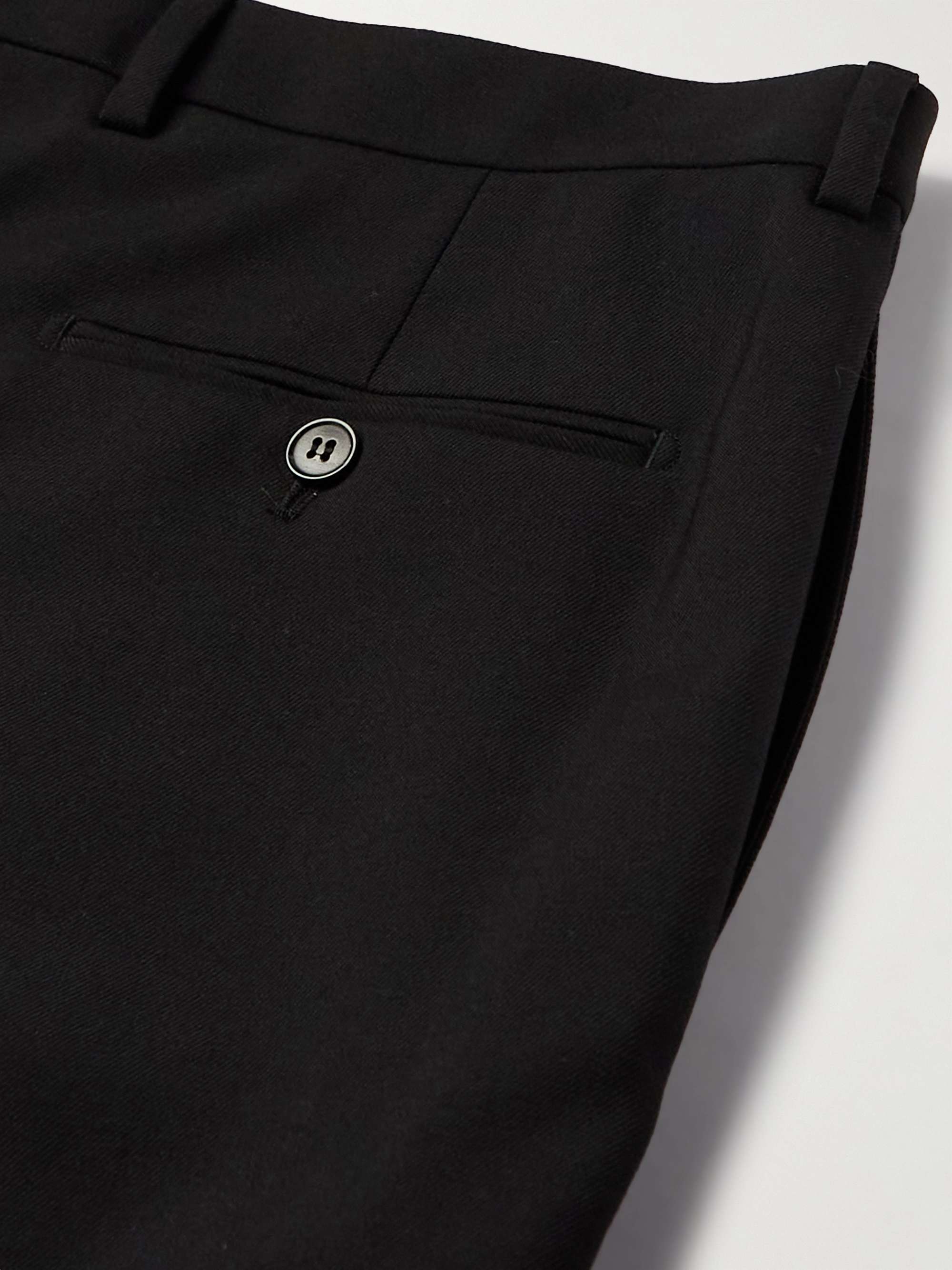 SAINT LAURENT Straight-Leg Pleated Wool-Gabardine Trousers