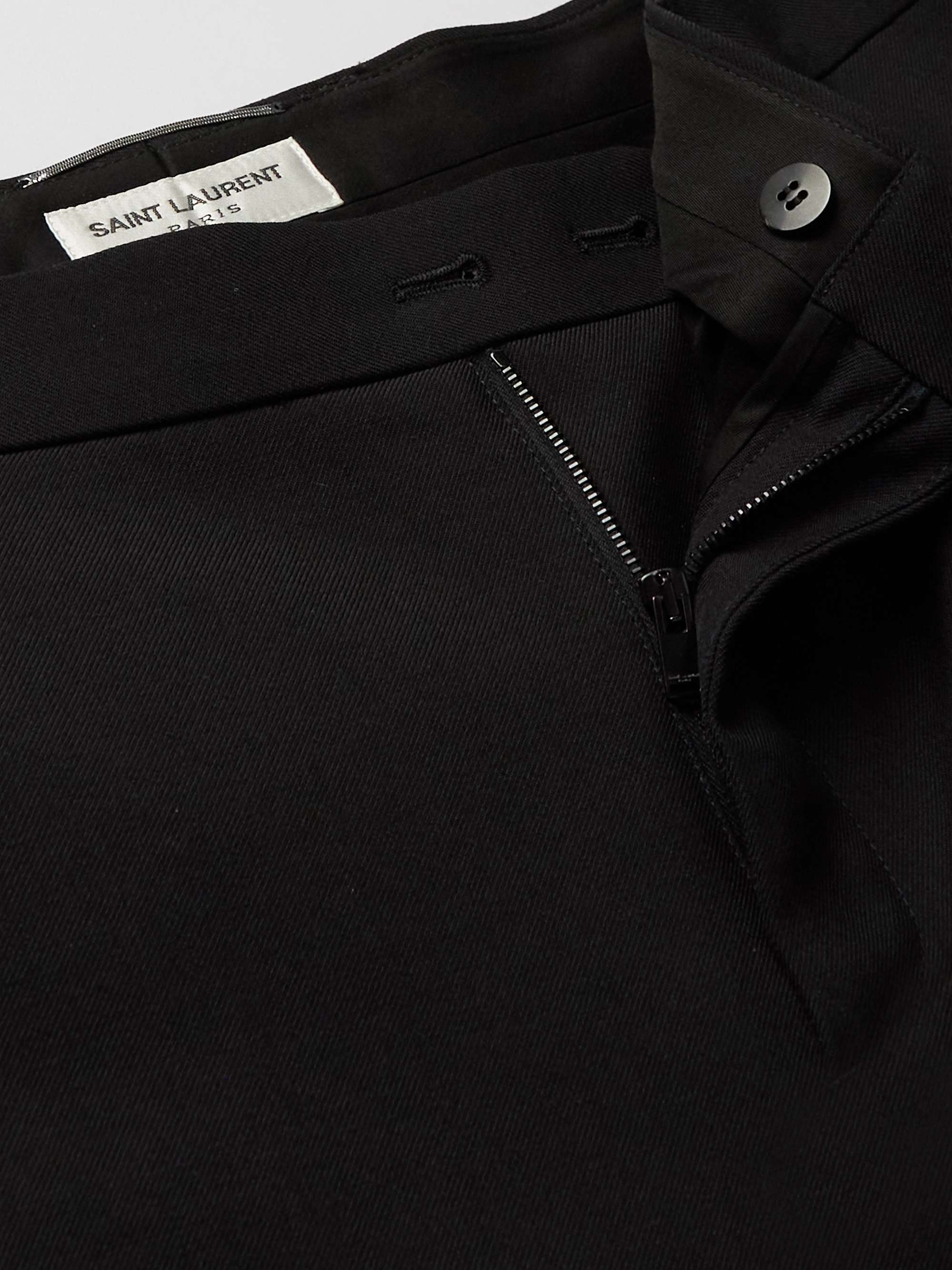 SAINT LAURENT Straight-Leg Pleated Wool-Gabardine Trousers