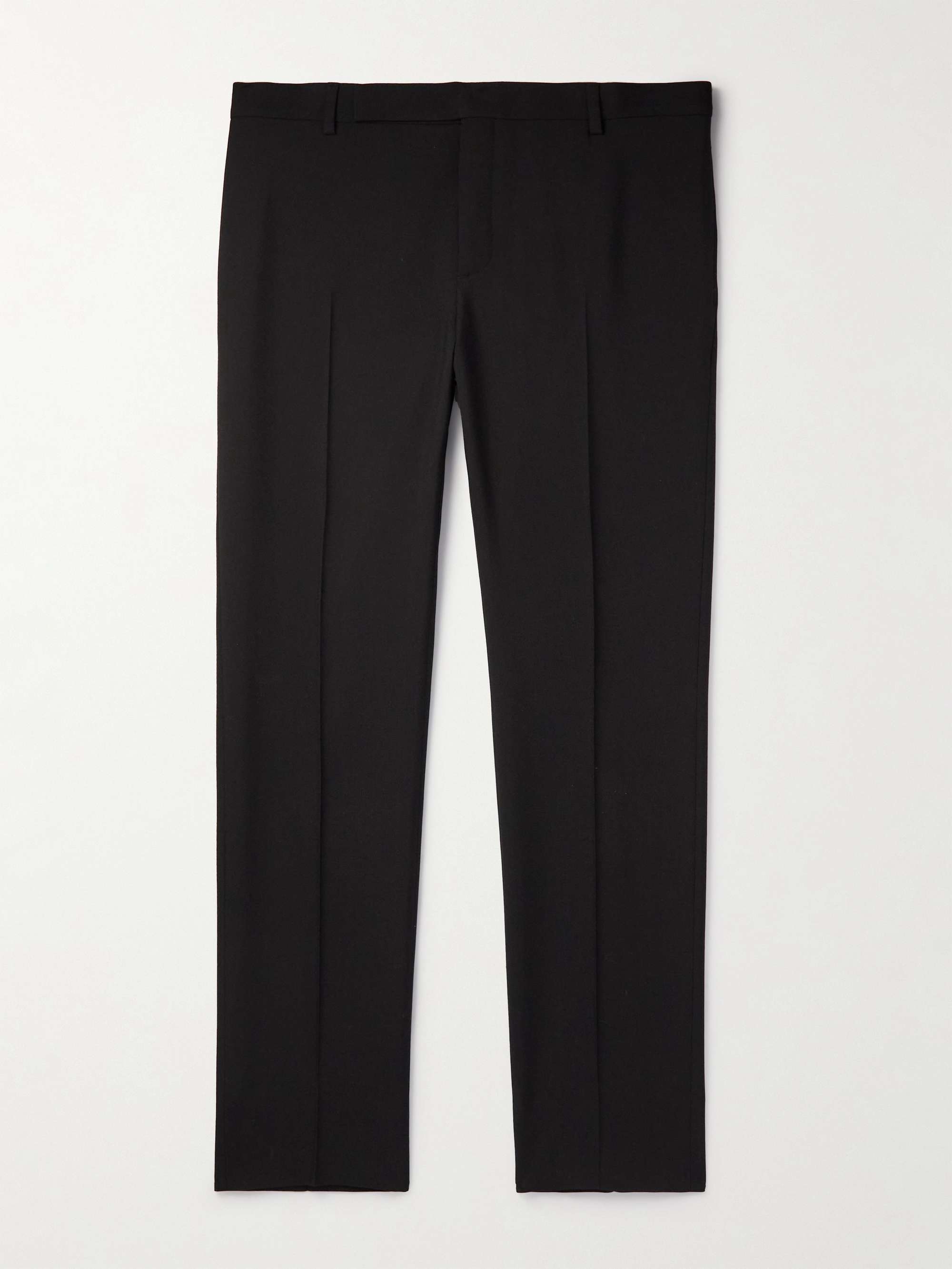 SAINT LAURENT Straight-Leg Pleated Wool-Gabardine Trousers for Men | MR ...