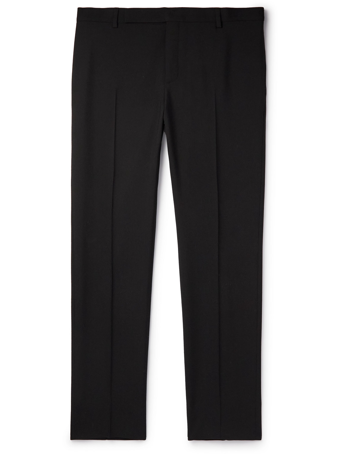 Saint Laurent Straight-leg Pleated Wool-gabardine Trousers In Black