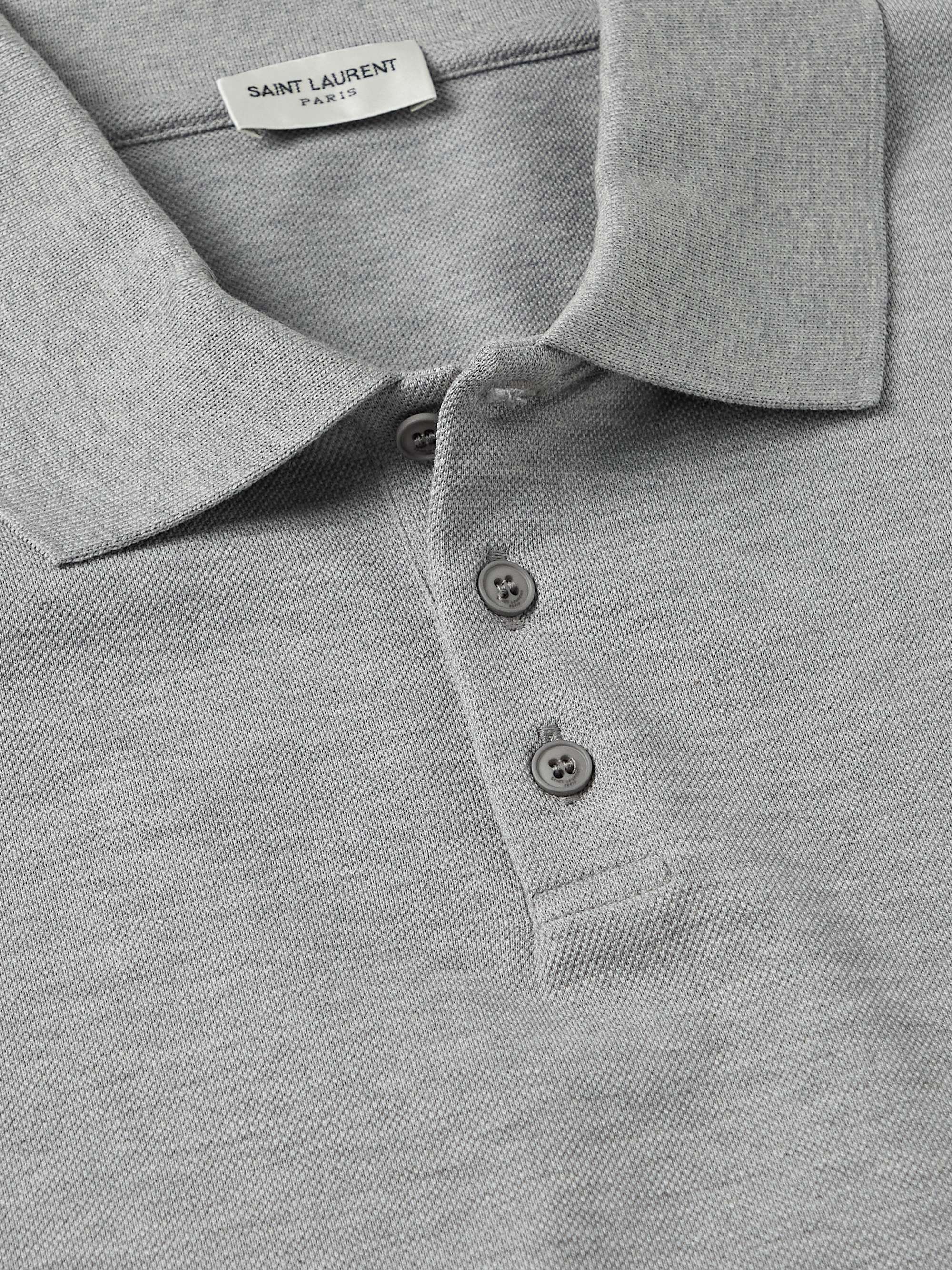 SAINT LAURENT Cotton-Piqué Polo Shirt for Men | MR PORTER