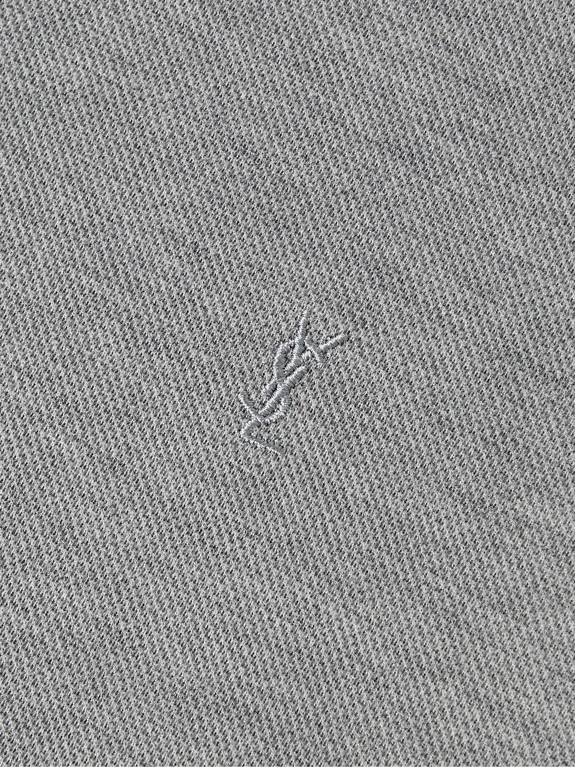 Saint Laurent Piqué-weave Polo Shirt In Gray