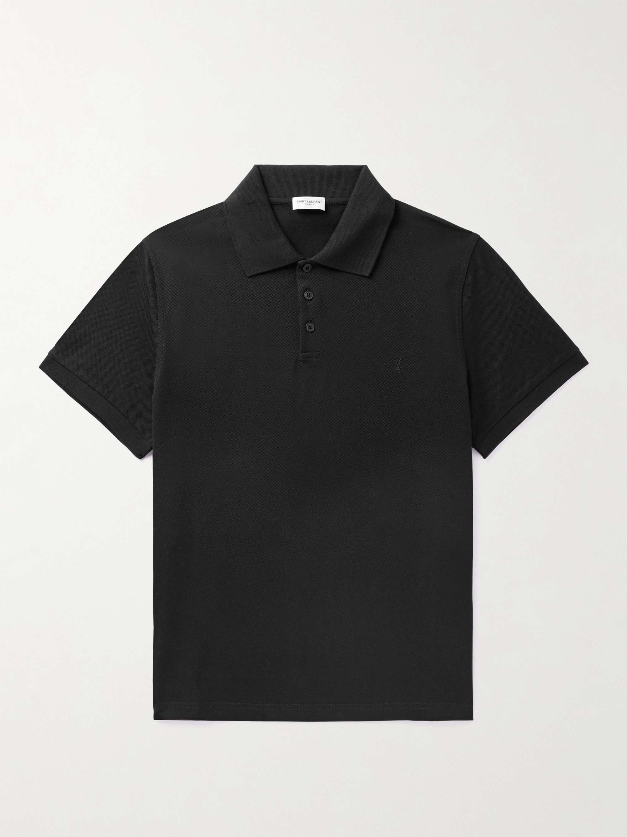 SAINT LAURENT Cotton-Piqué Polo Shirt for Men | MR PORTER