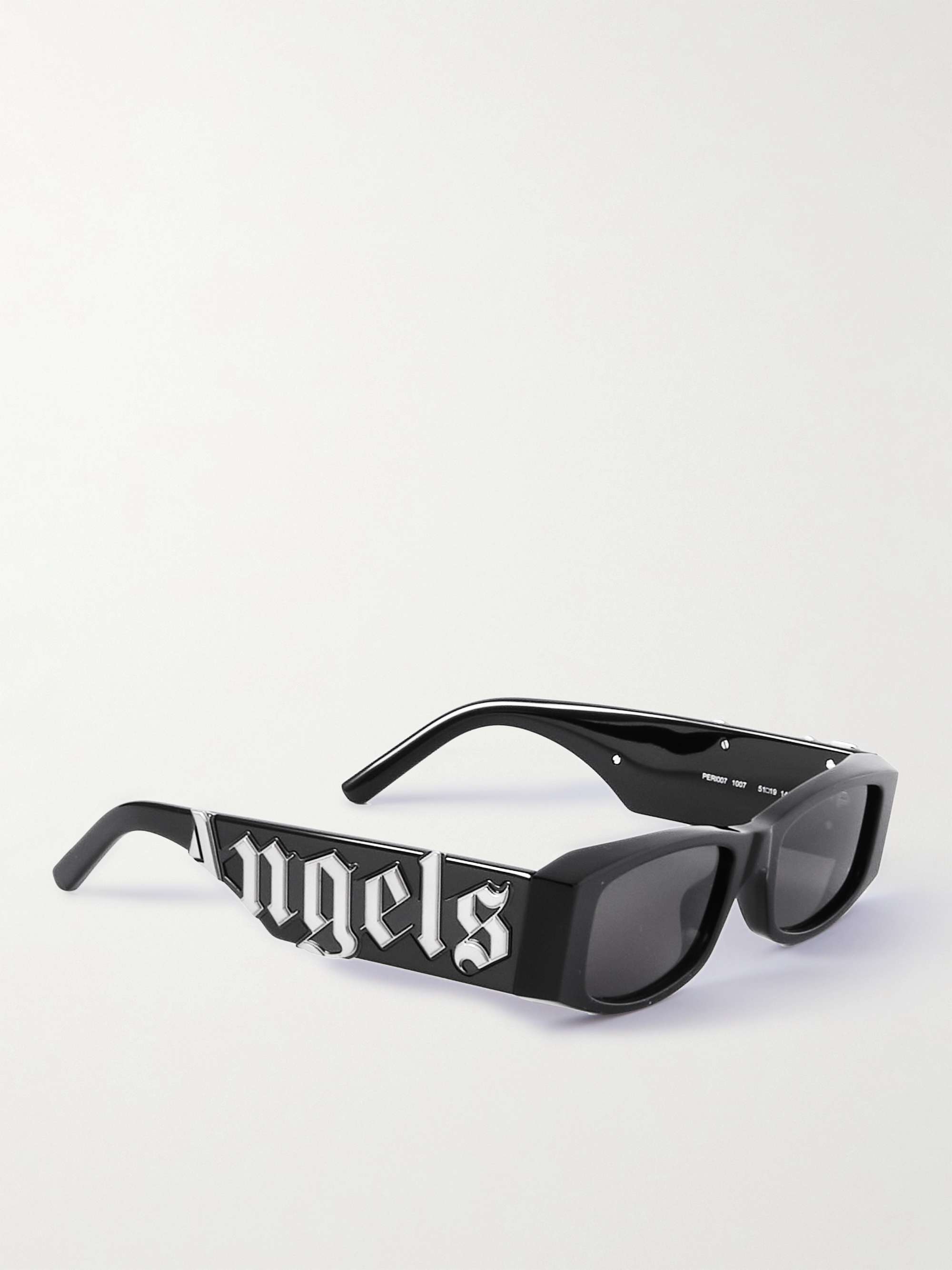 PALM ANGELS Rectangular-Frame Acetate and Silver-Tone Sunglasses